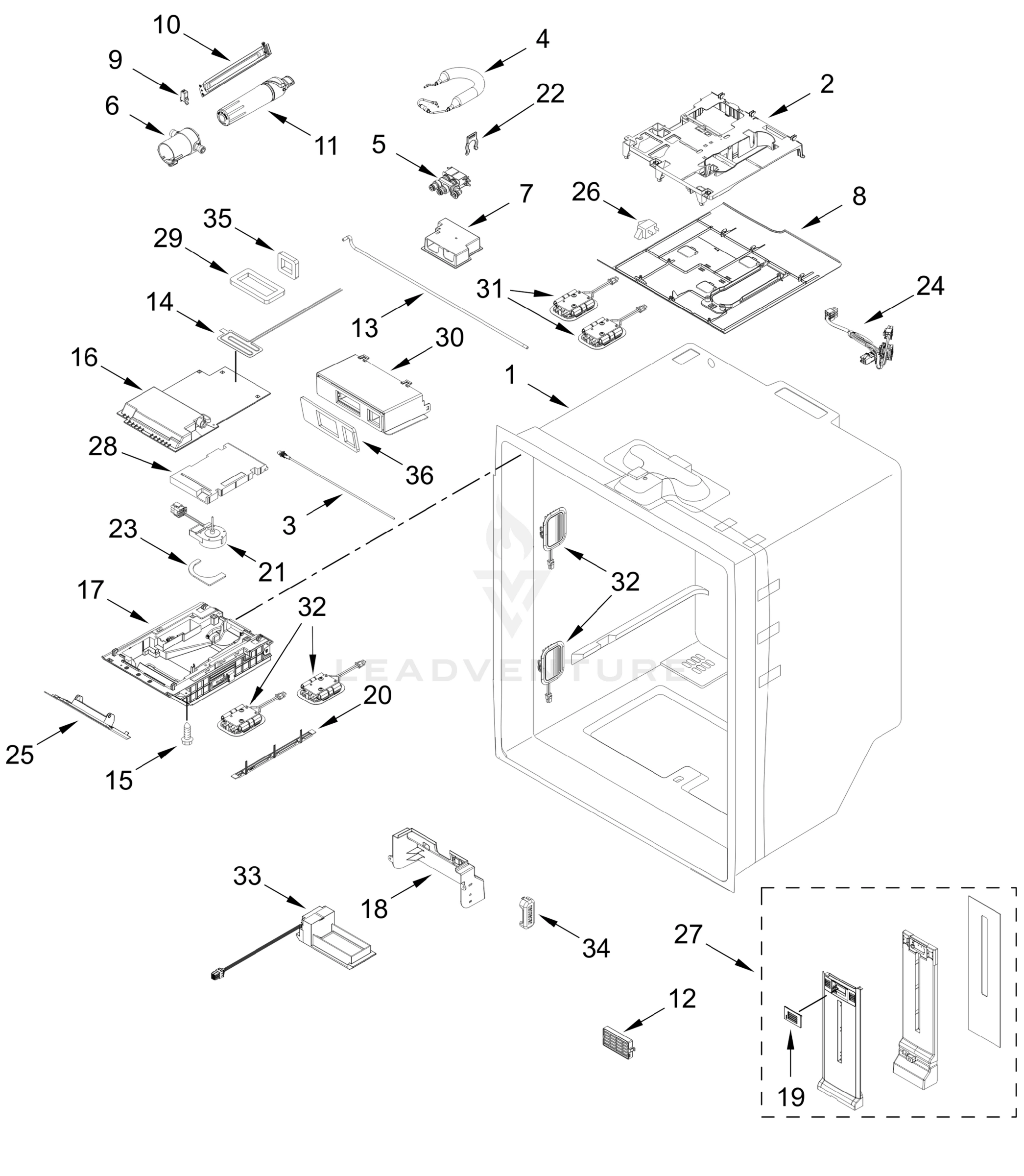 REFRIGERATOR LINER PARTS