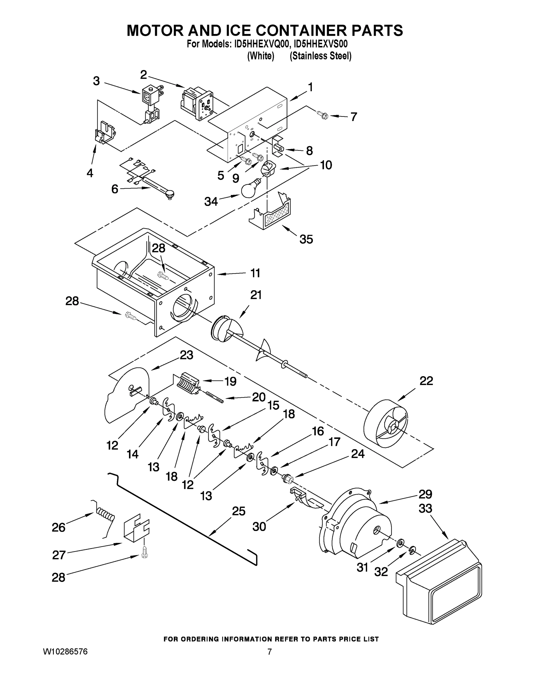 05 - MOTOR AND ICE CONTAINER PARTS