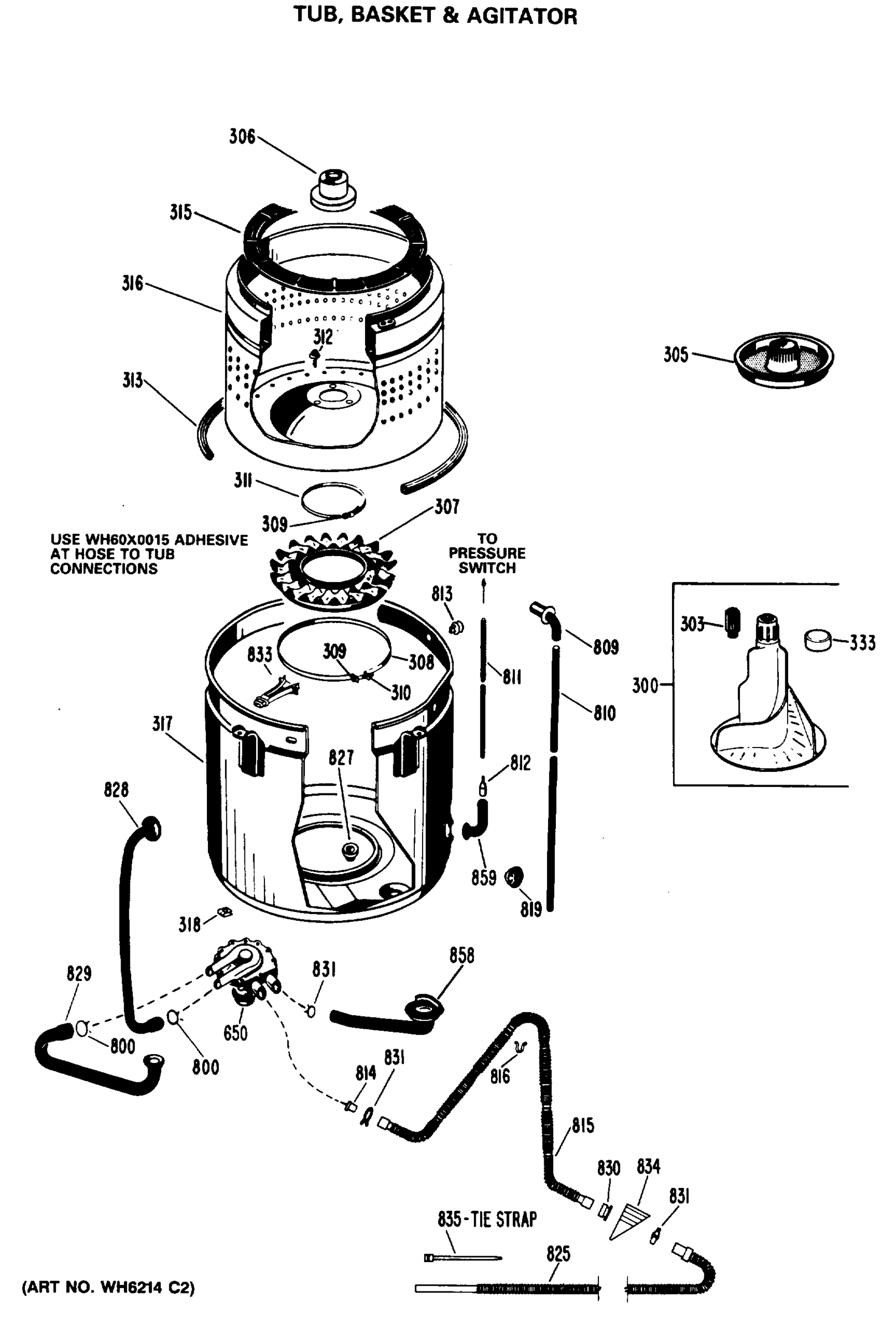 TUB, BASKET & AGITATOR