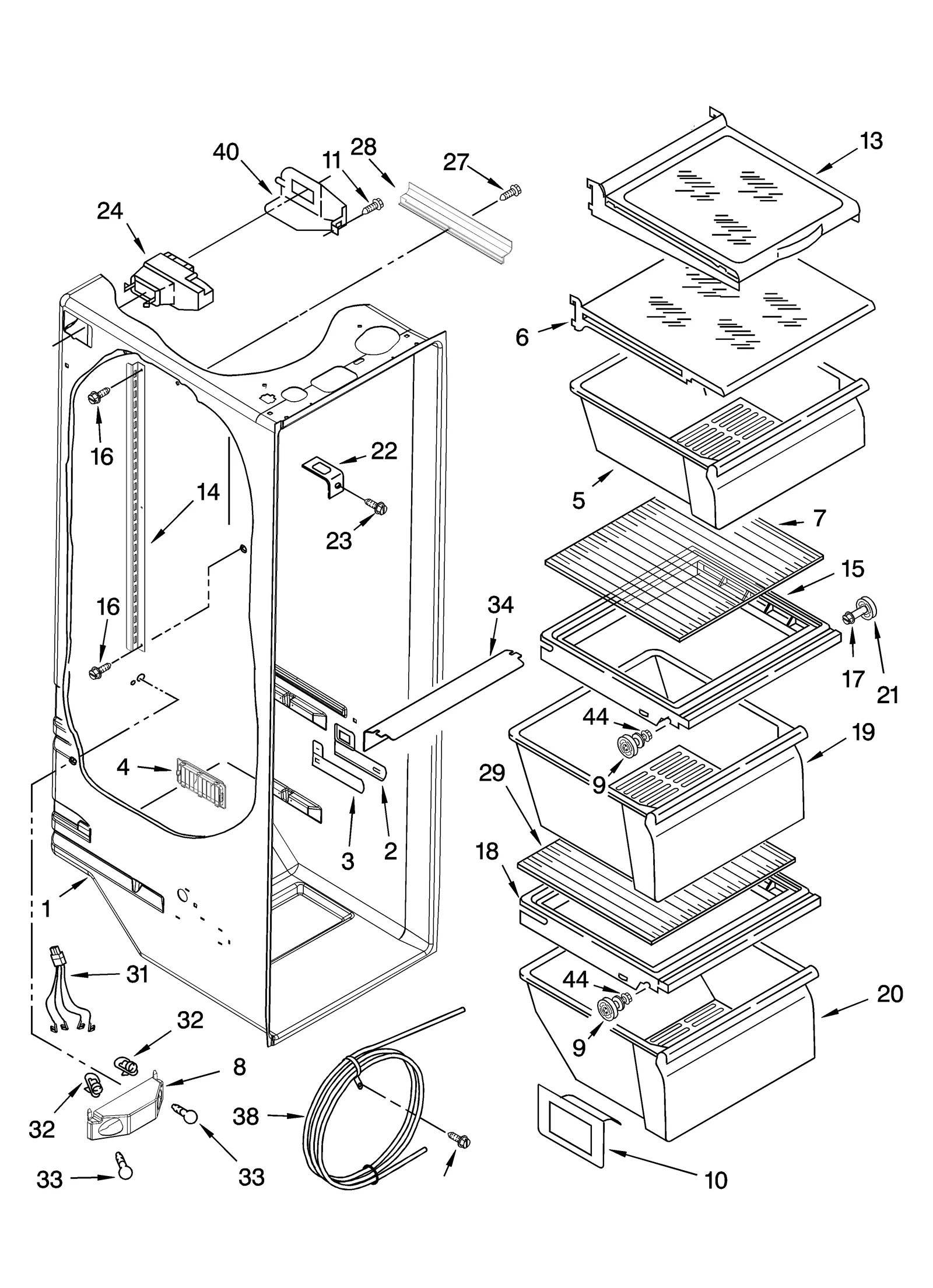 REFRIGERATOR LINER PARTS