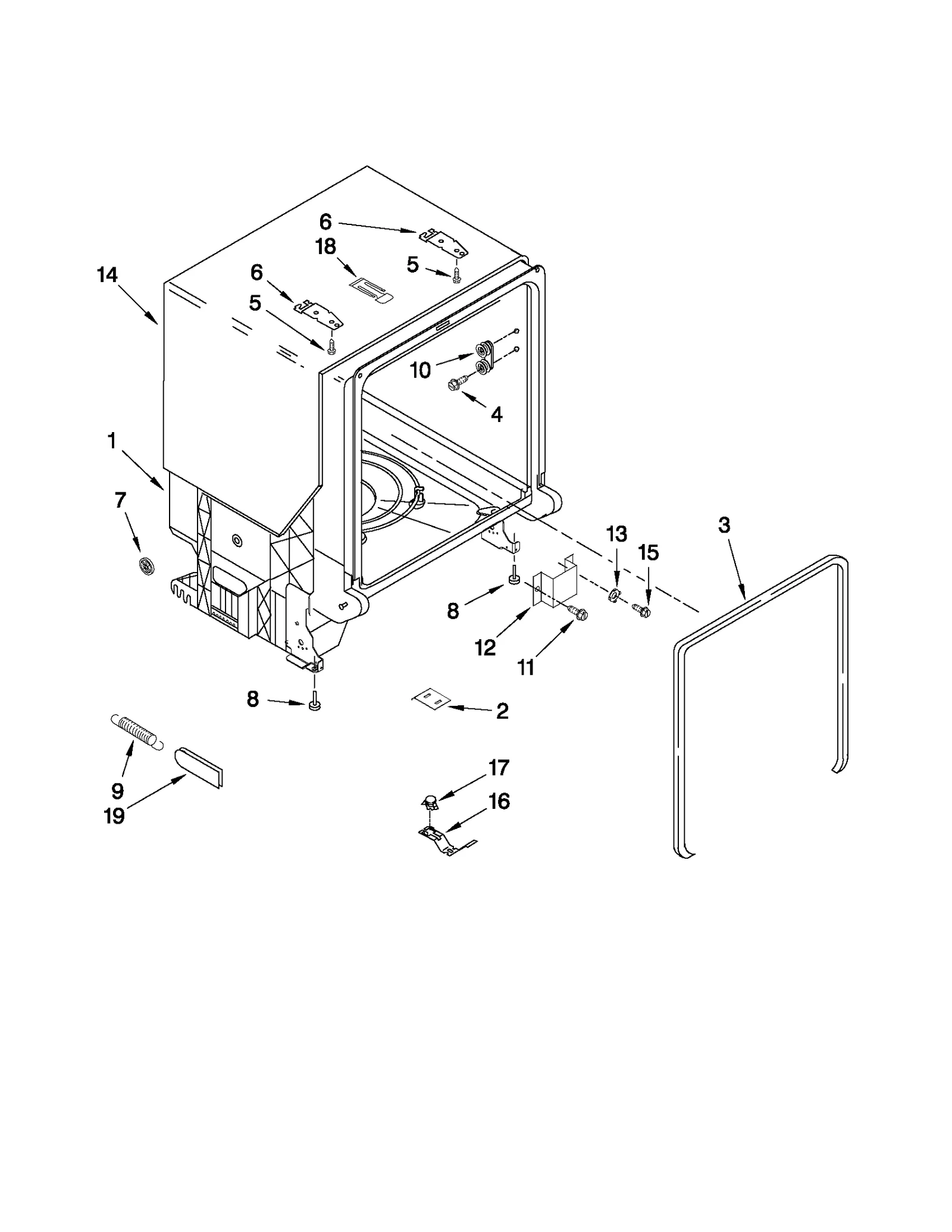 TUB AND FRAME PARTS