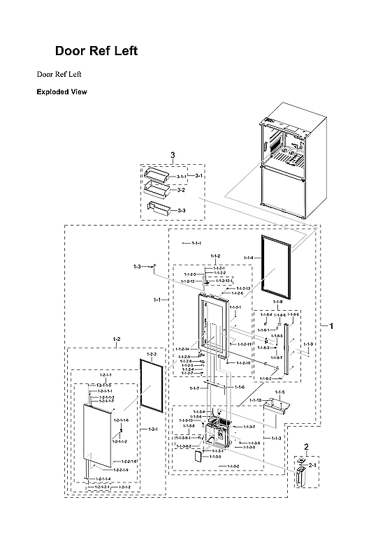 Left Refrigerator Door Parts