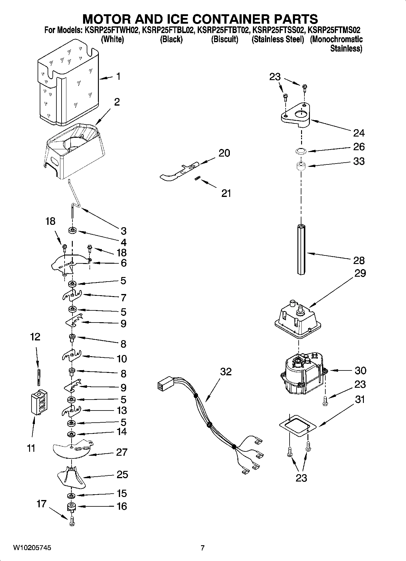 05 - MOTOR AND ICE CONTAINER PARTS