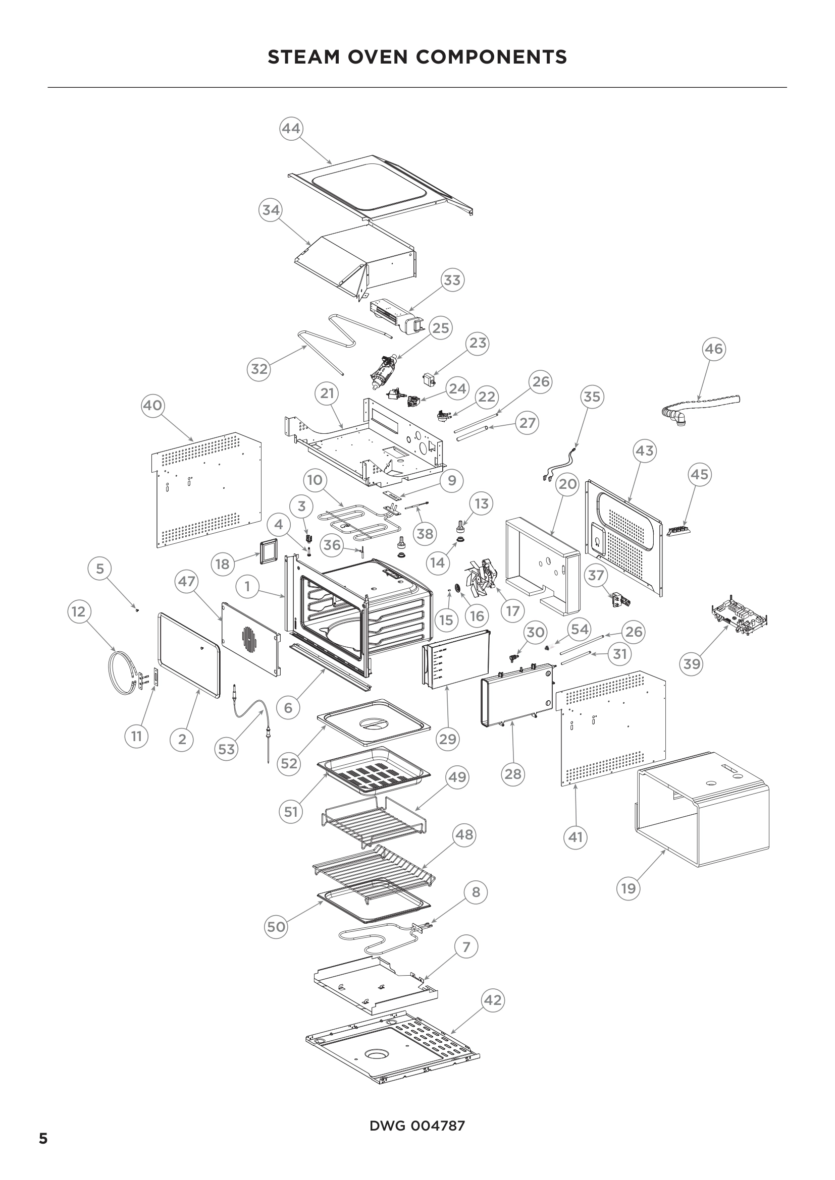 STEAM OVEN COMPONENTS