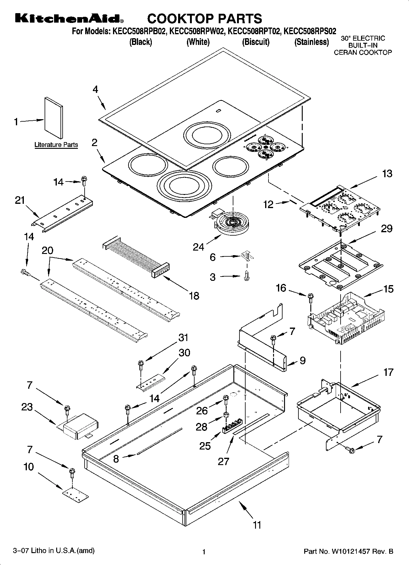 01 - COOKTOP PARTS, OPTIONAL PARTS (NOT INCLUDED)