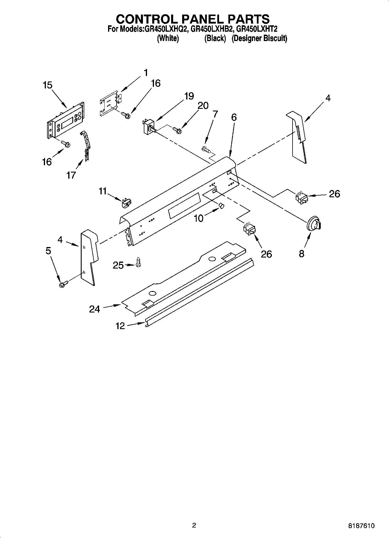 02 - CONTROL PANEL PARTS