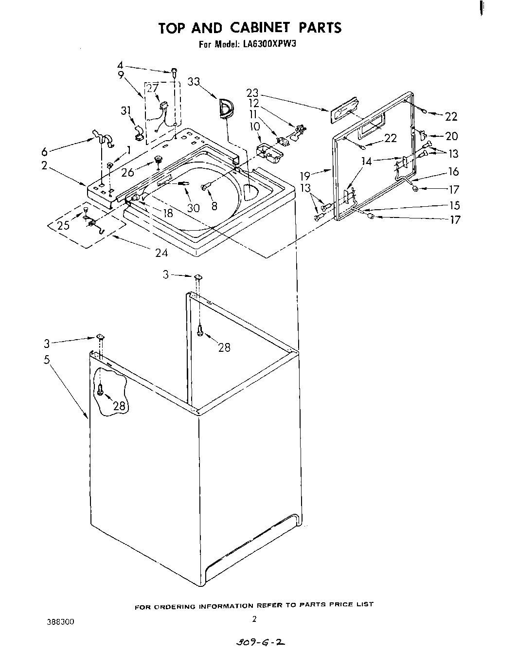 02 - TOP AND CABINET, NOT ILLUSTRATED AND OPTIONAL
