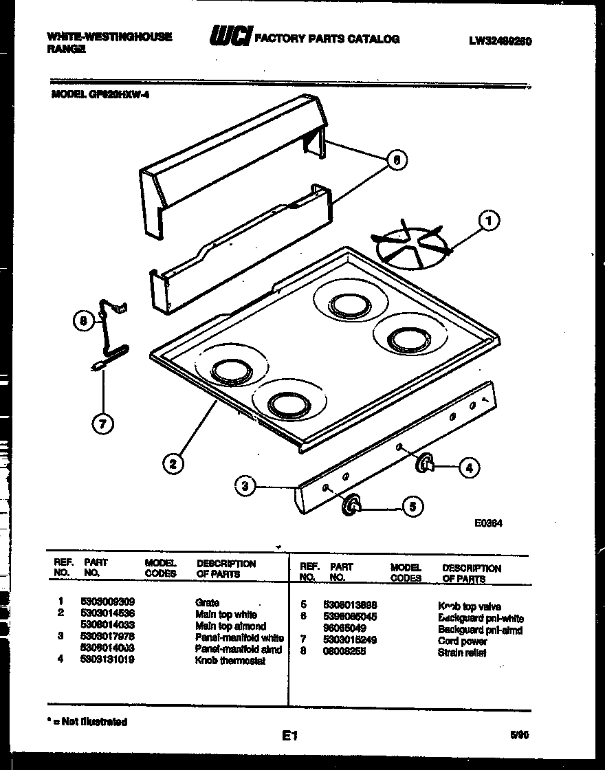 02 - COOKTOP PARTS AND BACKGUARD