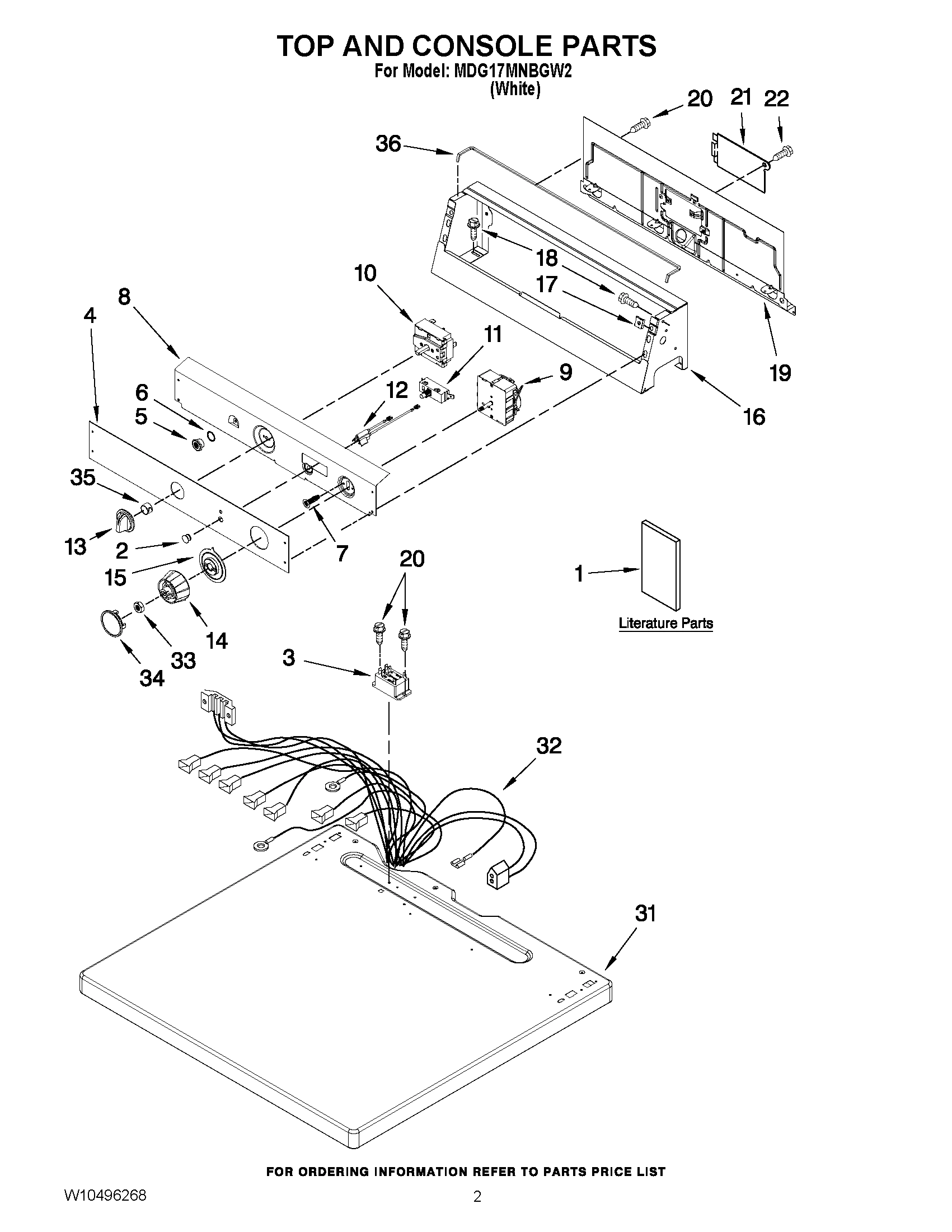 01 - TOP AND CONSOLE PARTS