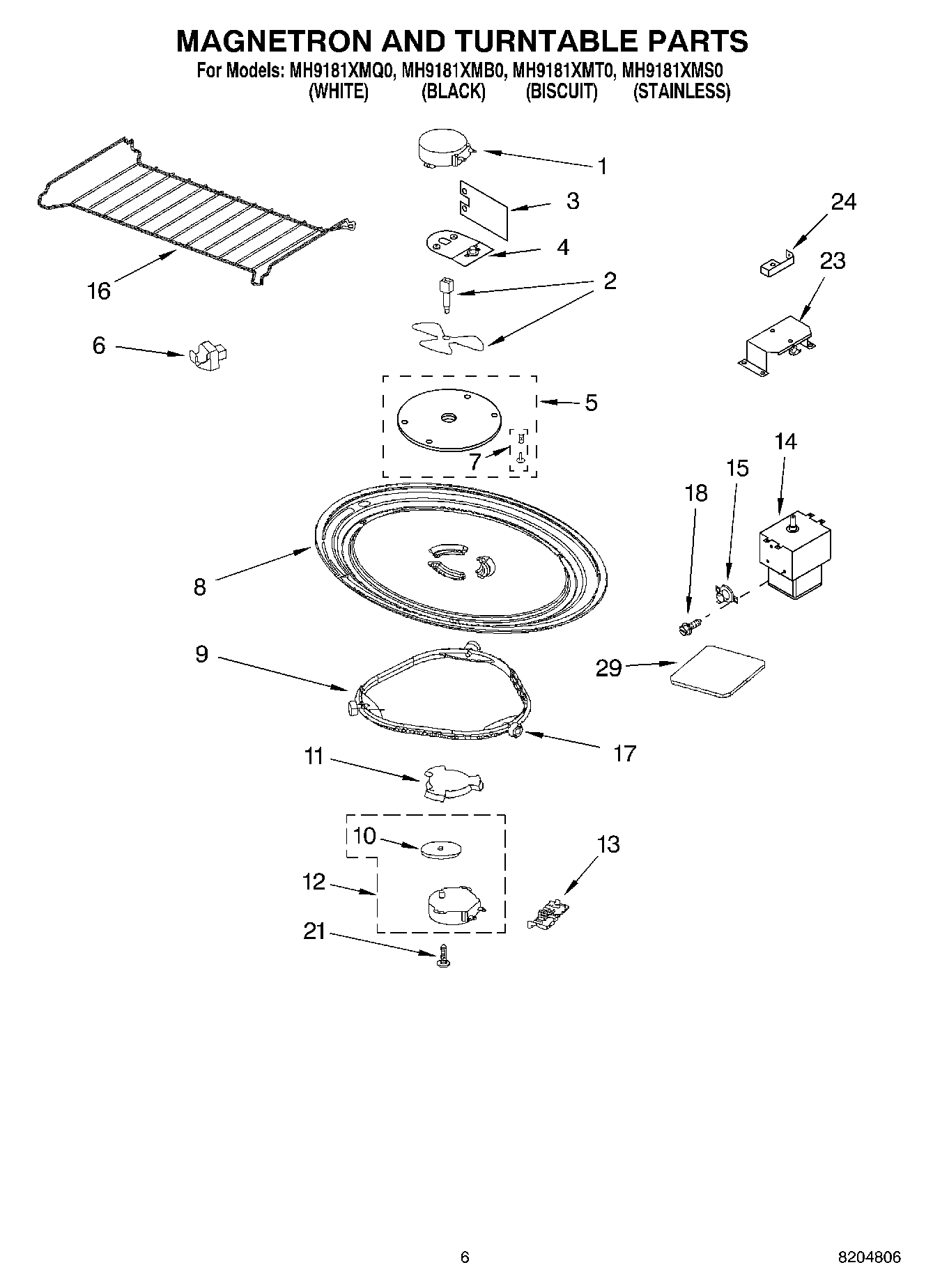 05 - MAGNETRON AND TURNTABLE PARTS