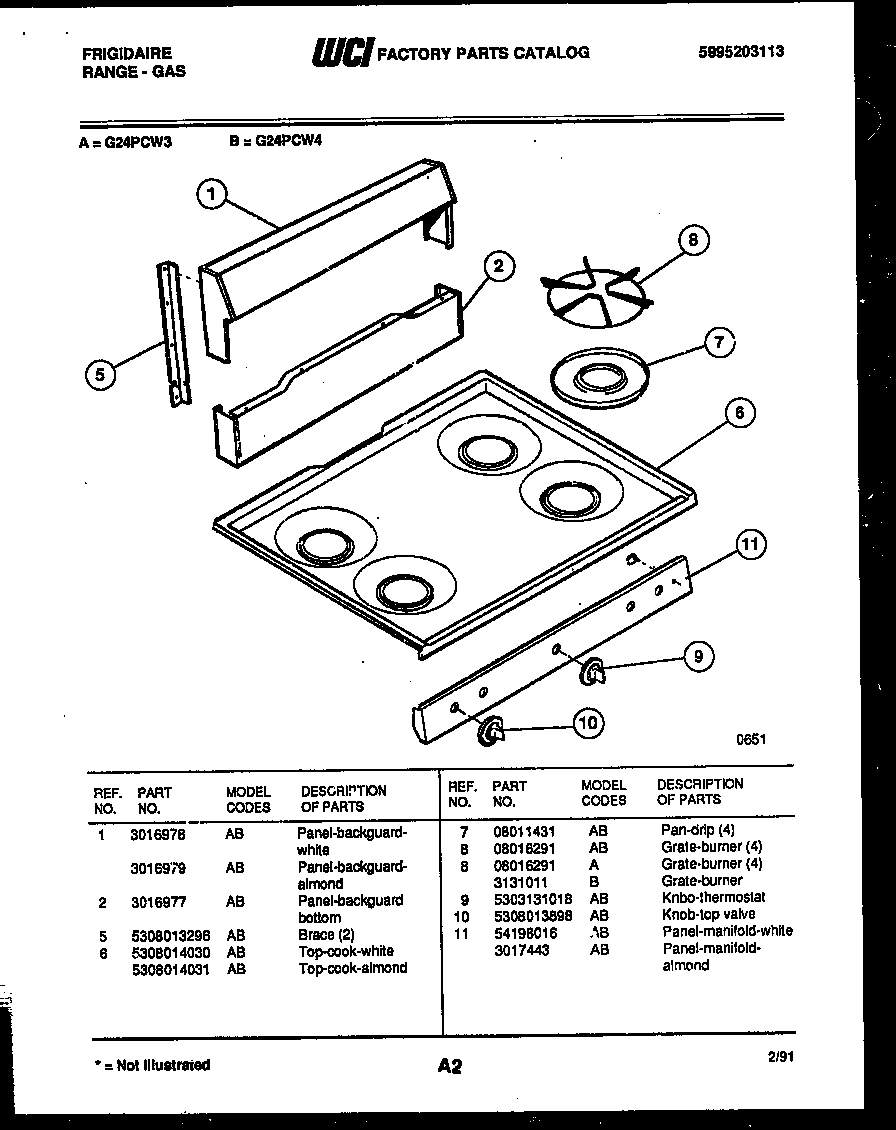 02 - BACKGUARD AND COOKTOP PARTS
