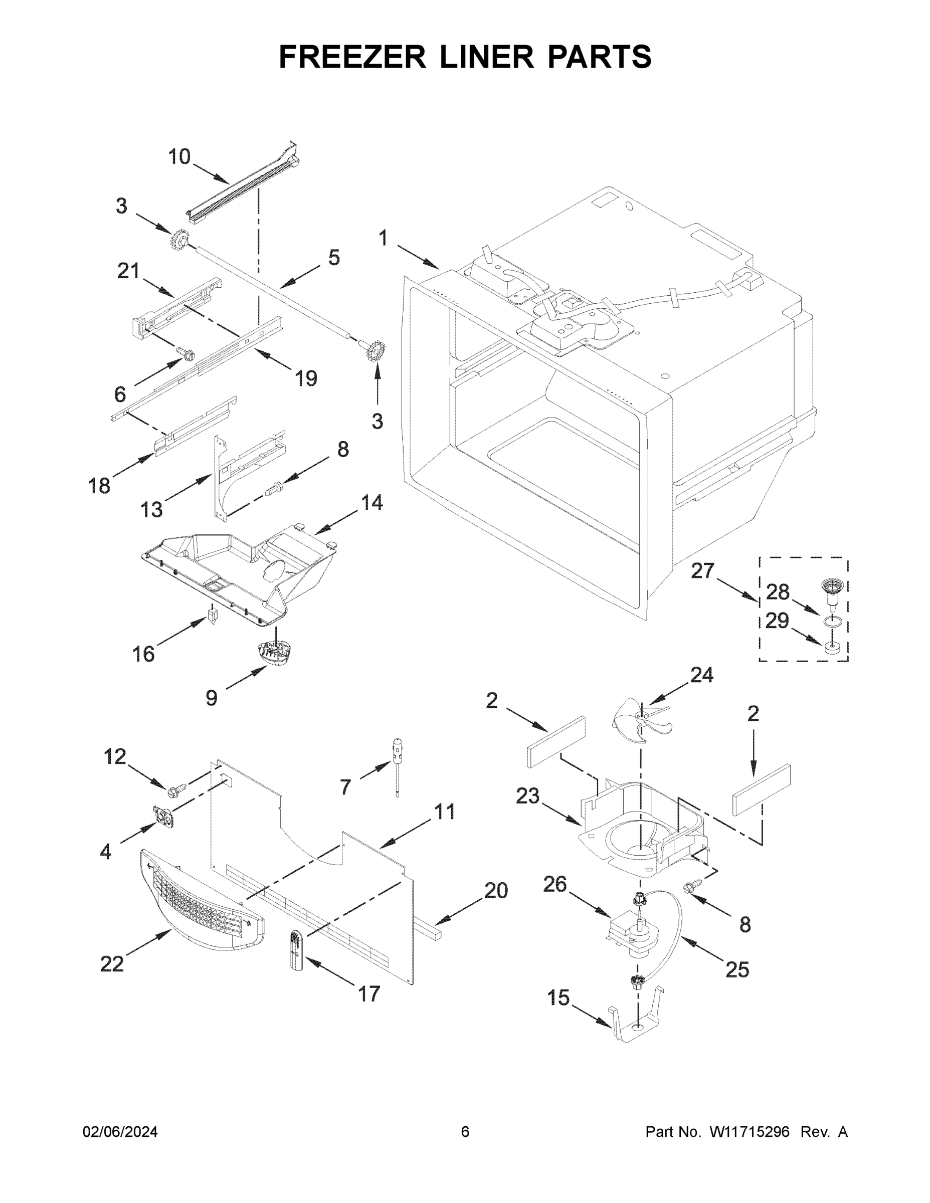 04 - FREEZER LINER PARTS