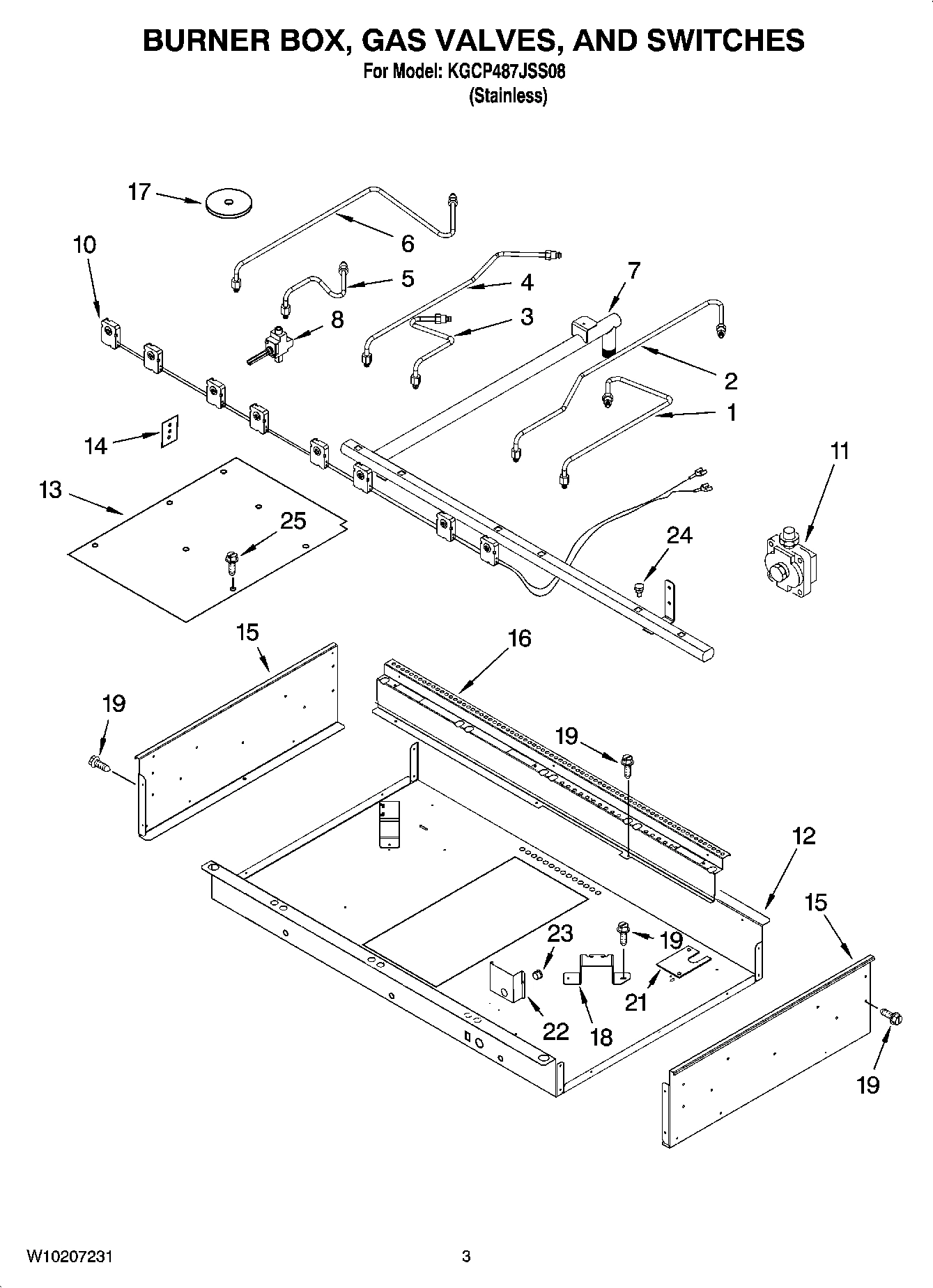 02 - BURNER BOX, GAS VALVES, AND SWITCHES, OPTIONAL PARTS