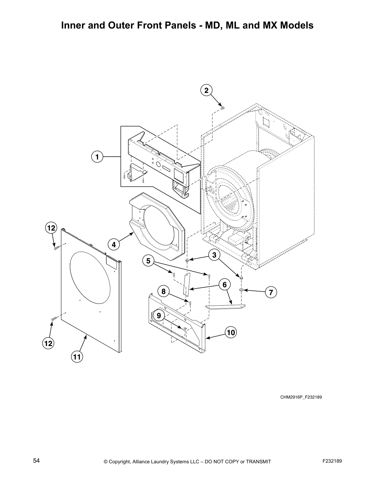 Inner and Outer Front Panels - MD, ML and MX Models