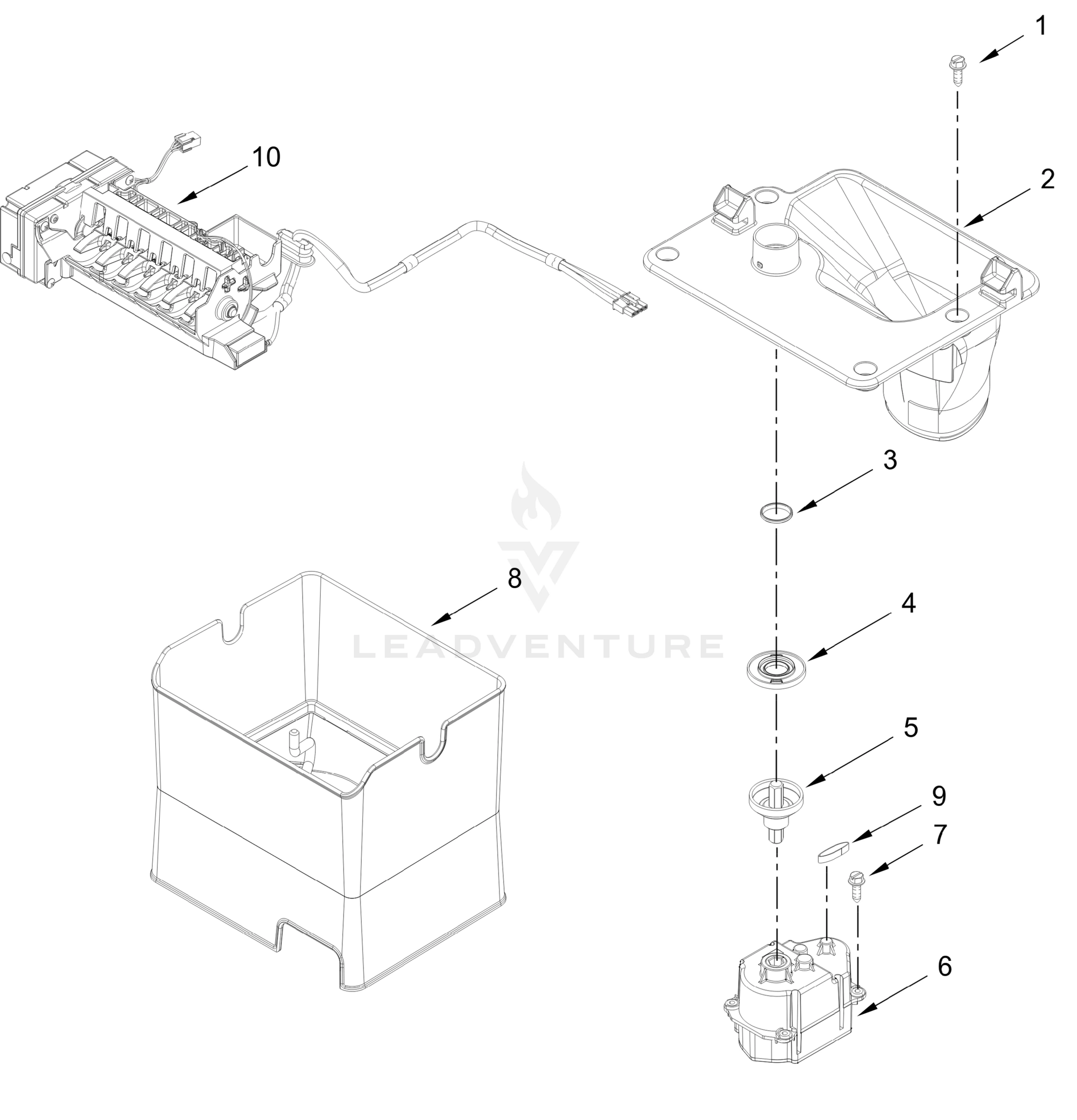 ICEMAKER AND ICE CONTAINER PARTS