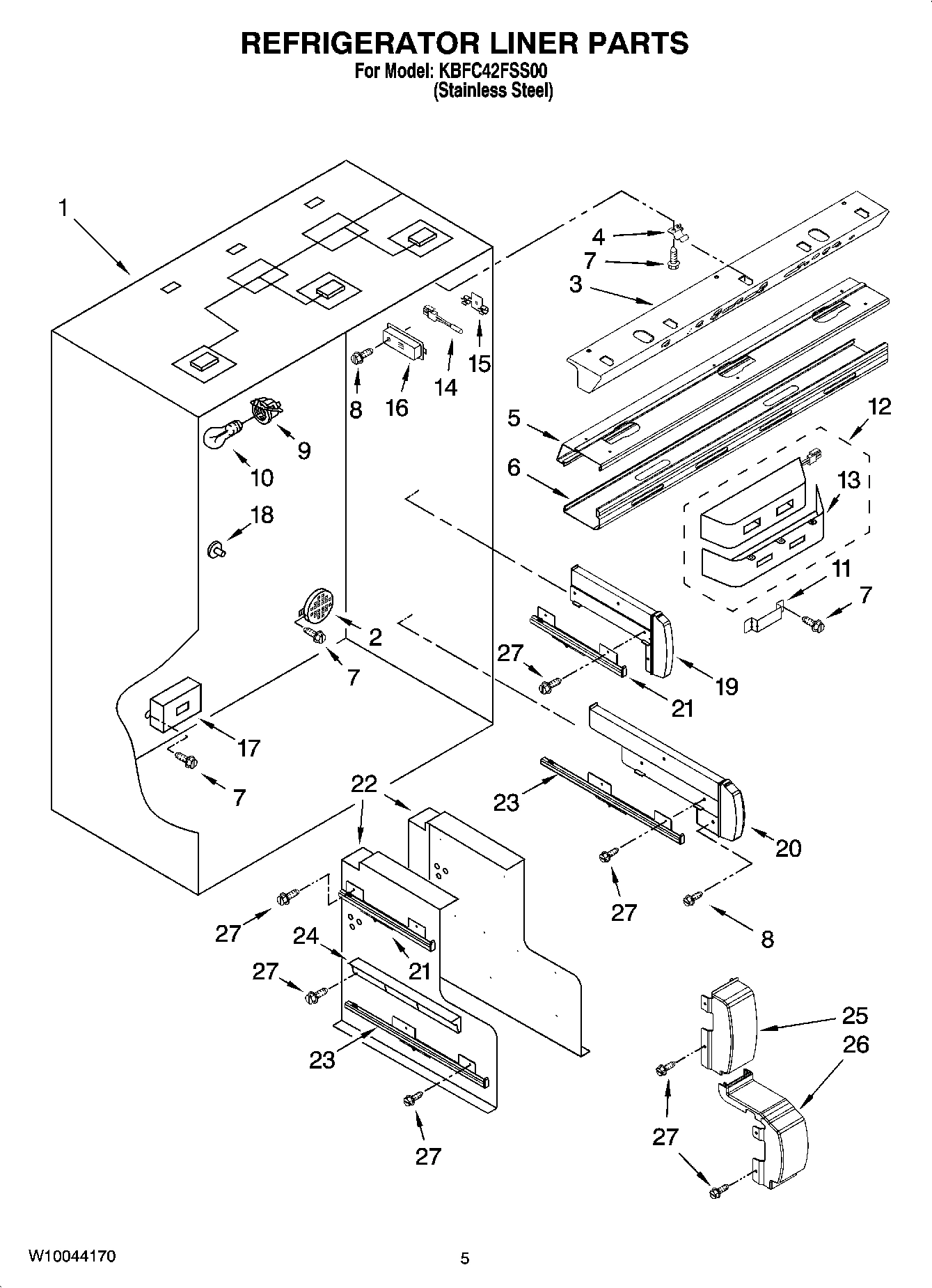 04 - REFRIGERATOR LINER PARTS