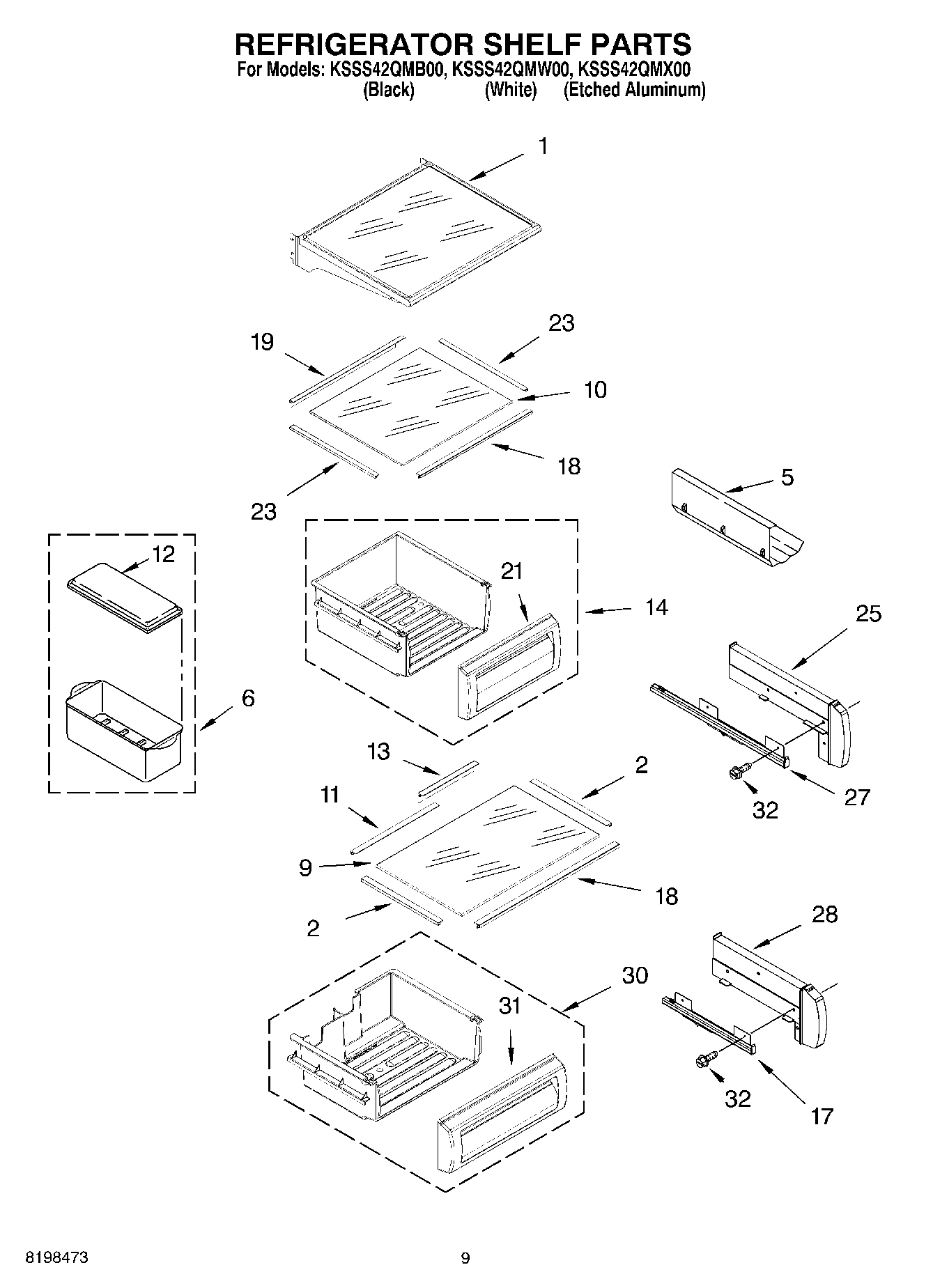 07 - REFRIGERATOR SHELF PARTS