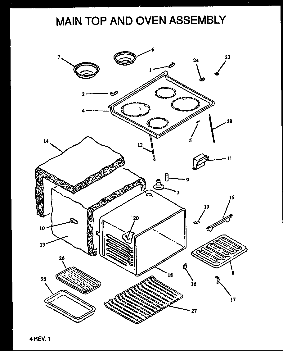 04 - MAIN TOP AND OVEN ASSY
