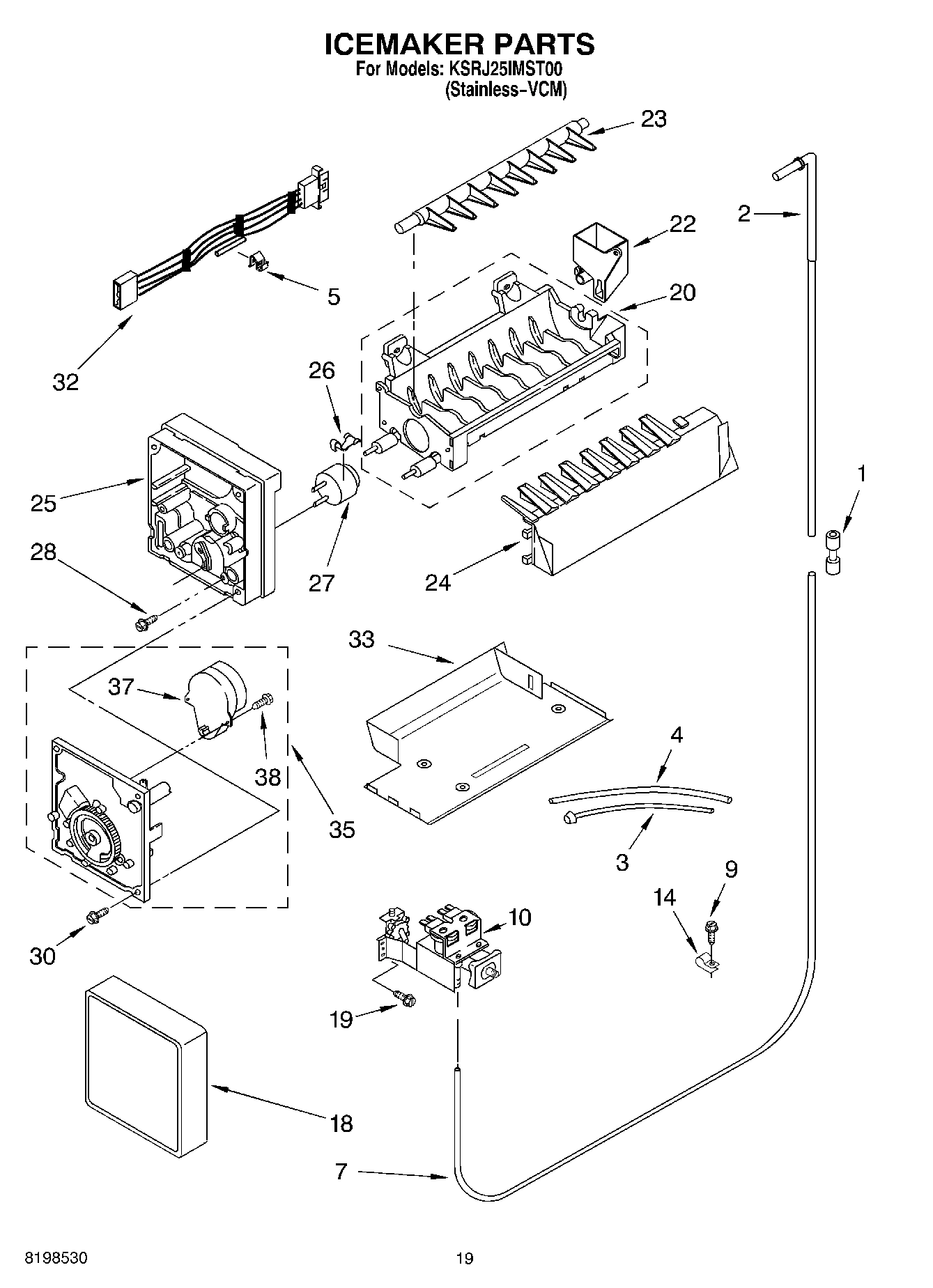 12 - ICEMAKER PARTS, PARTS NOT ILLUSTRATED