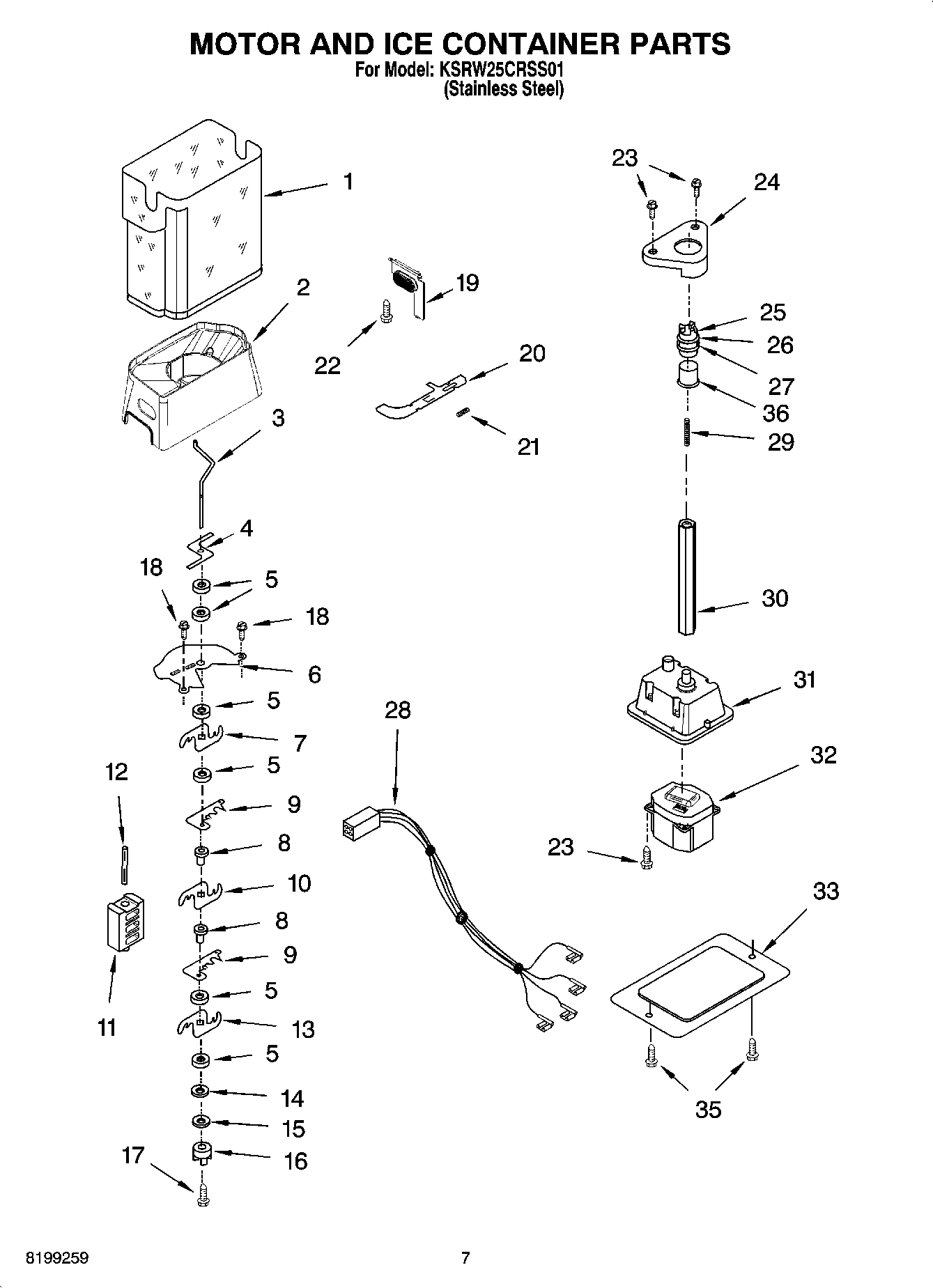 05 - MOTOR AND ICE CONTAINER PARTS