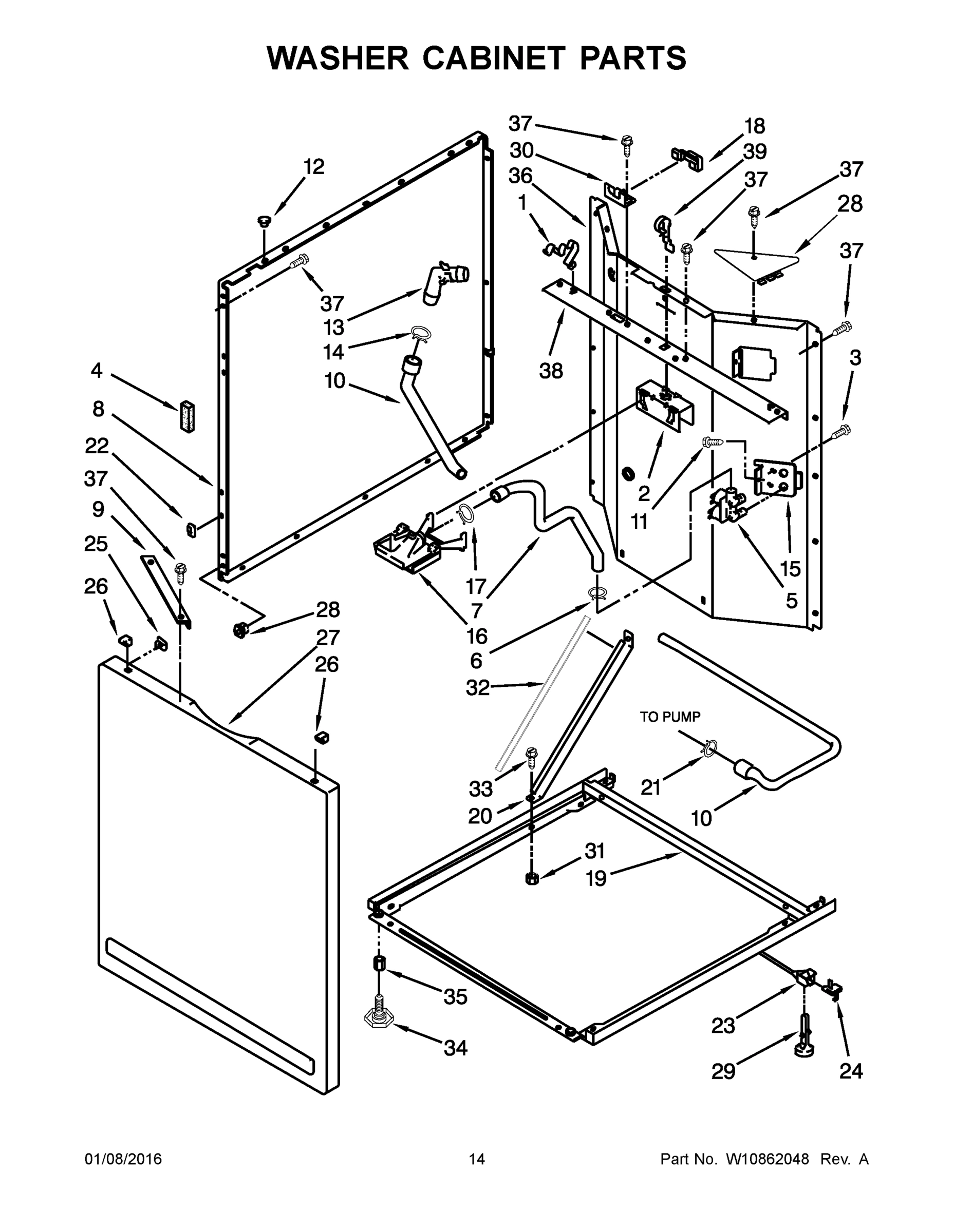08 - WASHER CABINET PARTS