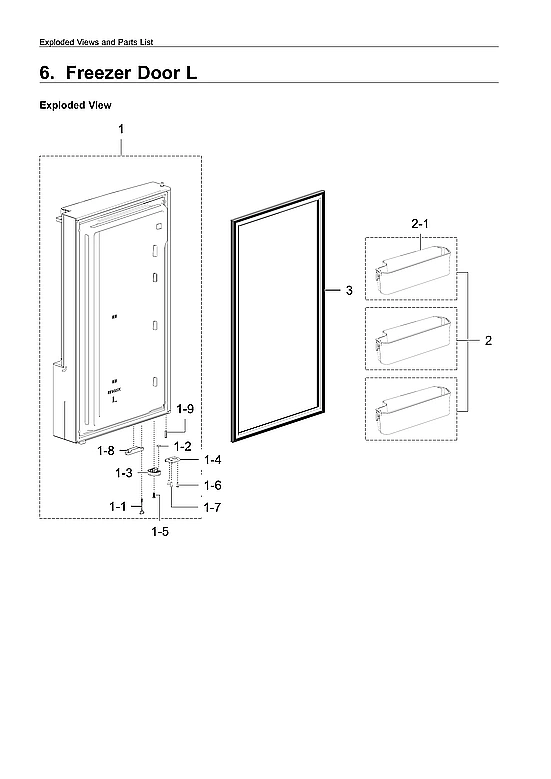 Left Freezer Door Assembly