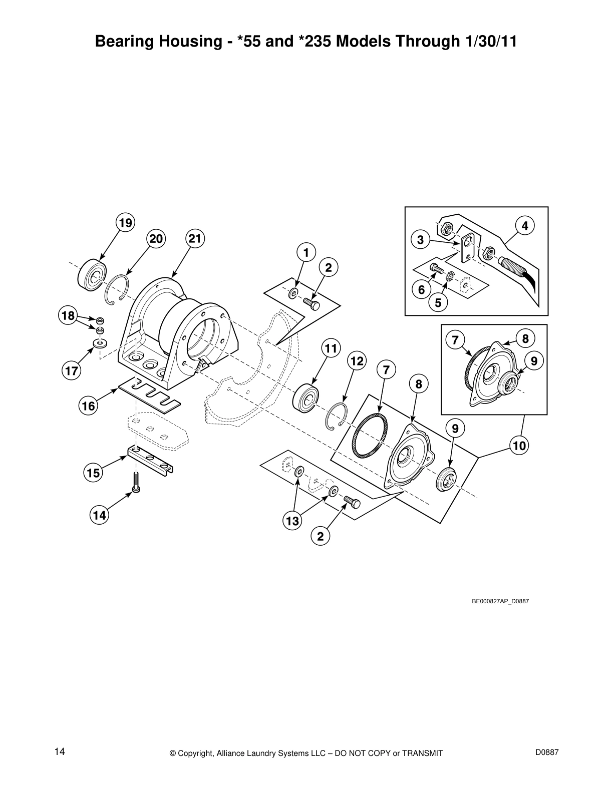 Bearing Housing - *55 and *235 Models Through 1/30/11