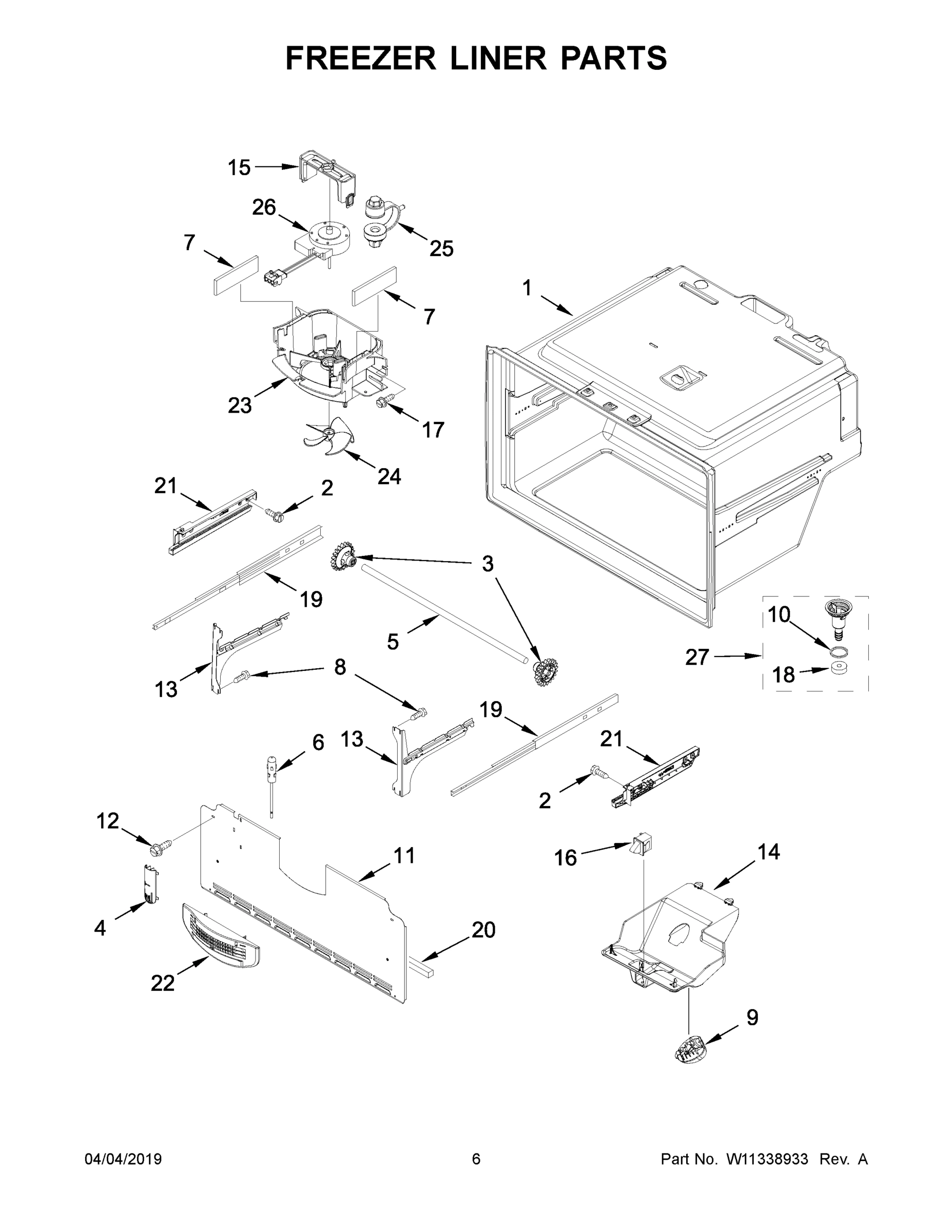 04 - FREEZER LINER PARTS