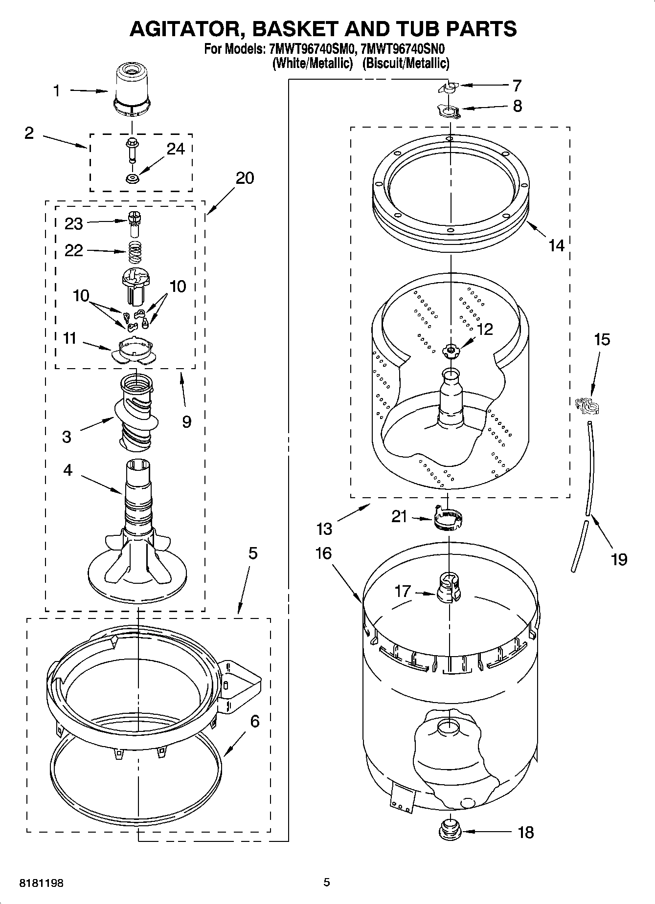 03 - AGITATOR, BASKET AND TUB PARTS