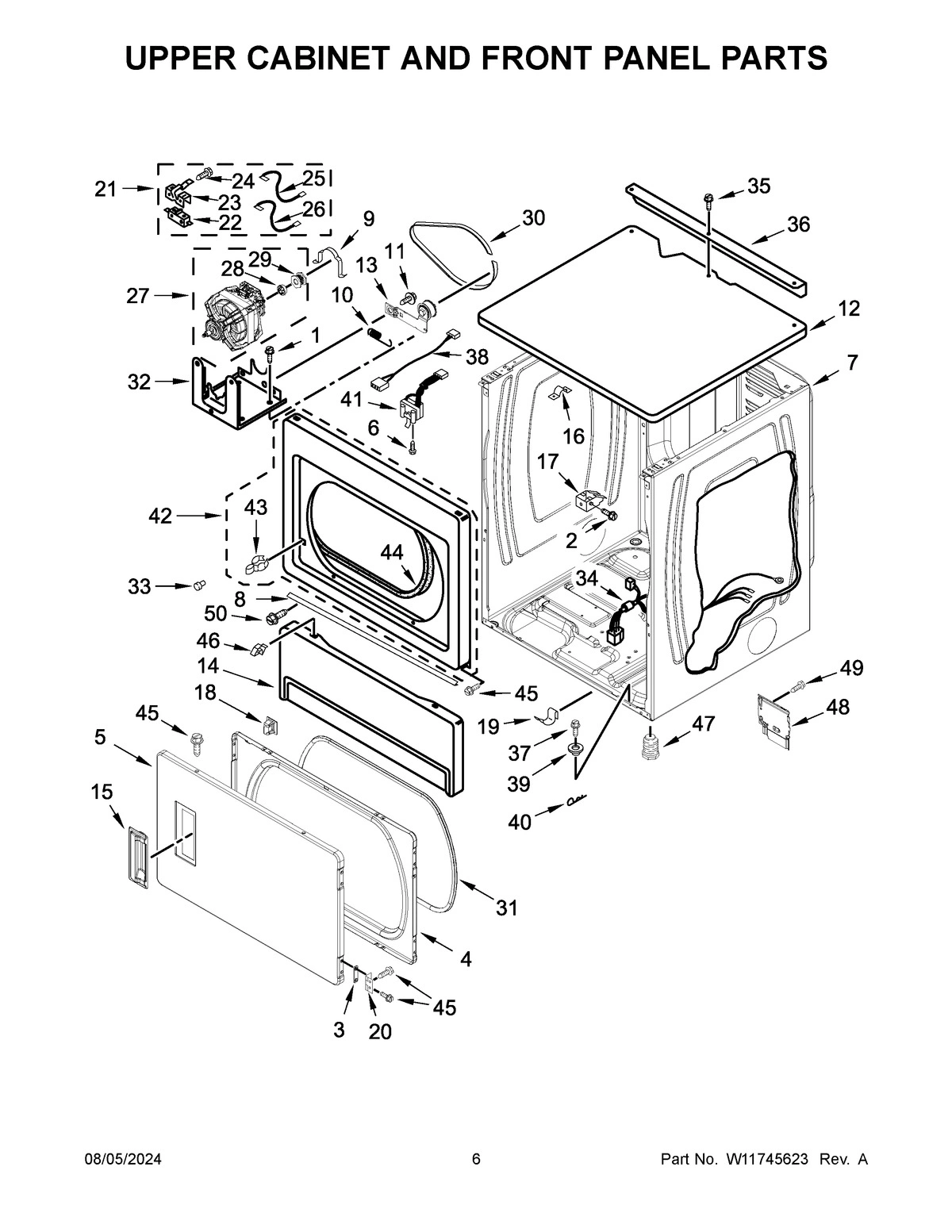 04 - UPPER CABINET AND FRONT PANEL PARTS