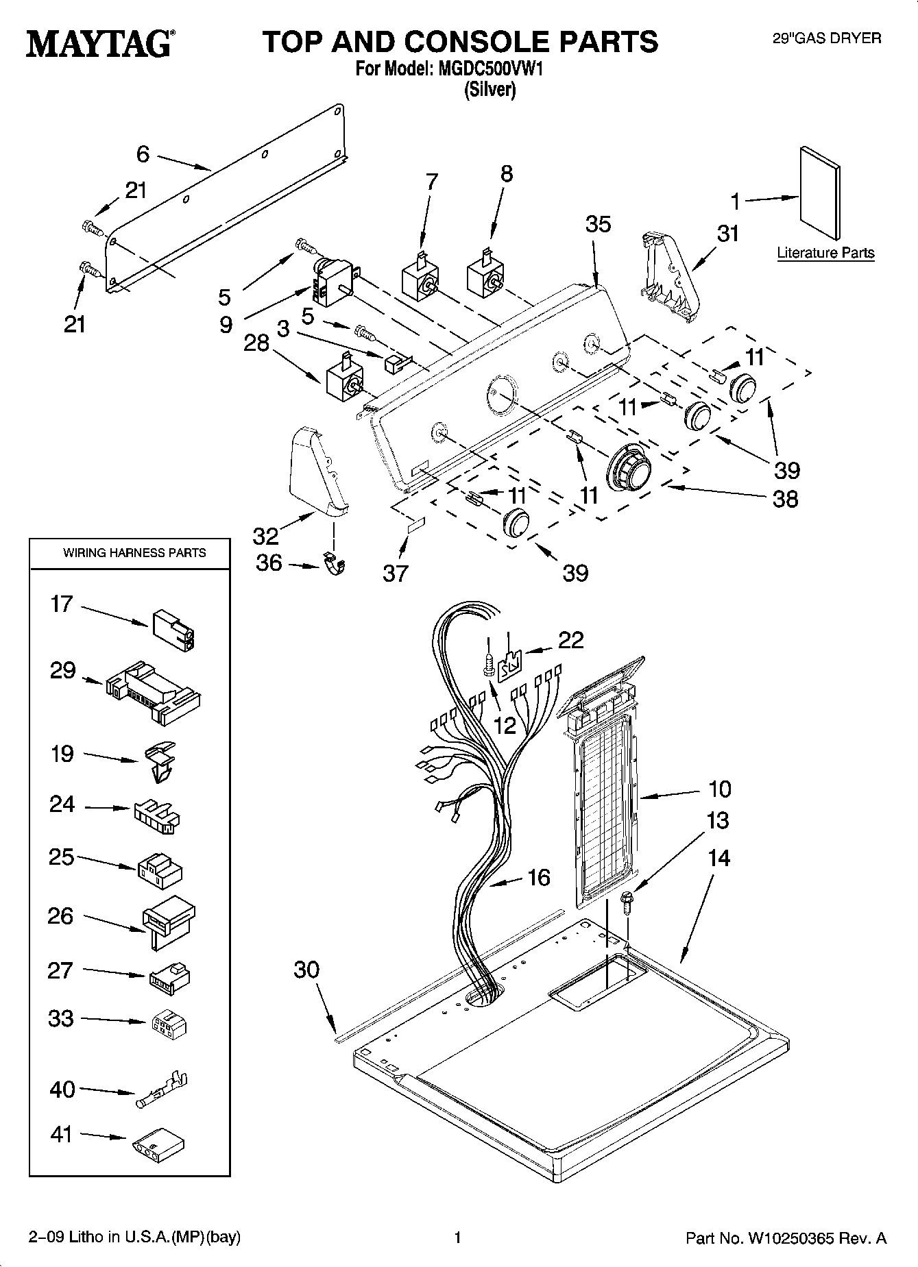 01 - TOP AND CONSOLE PARTS