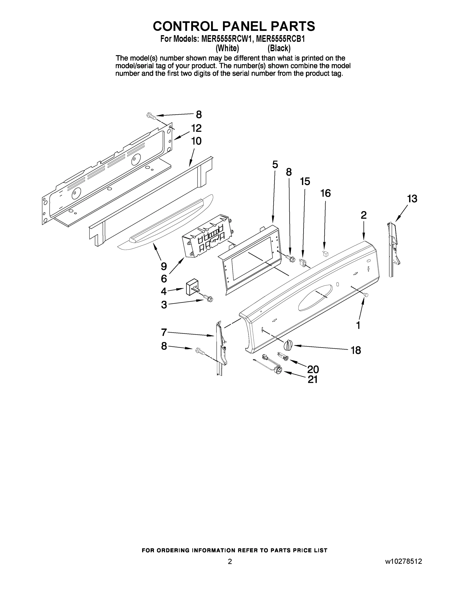 02 - CONTROL PANEL PARTS