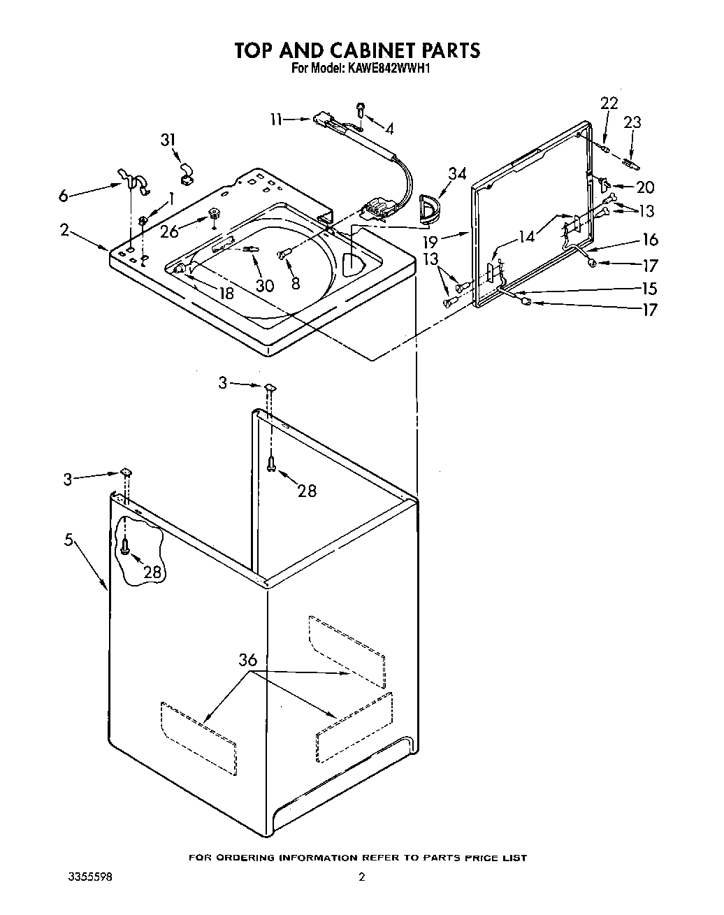 02 - TOP AND CABINET, LIT/OPTIONAL