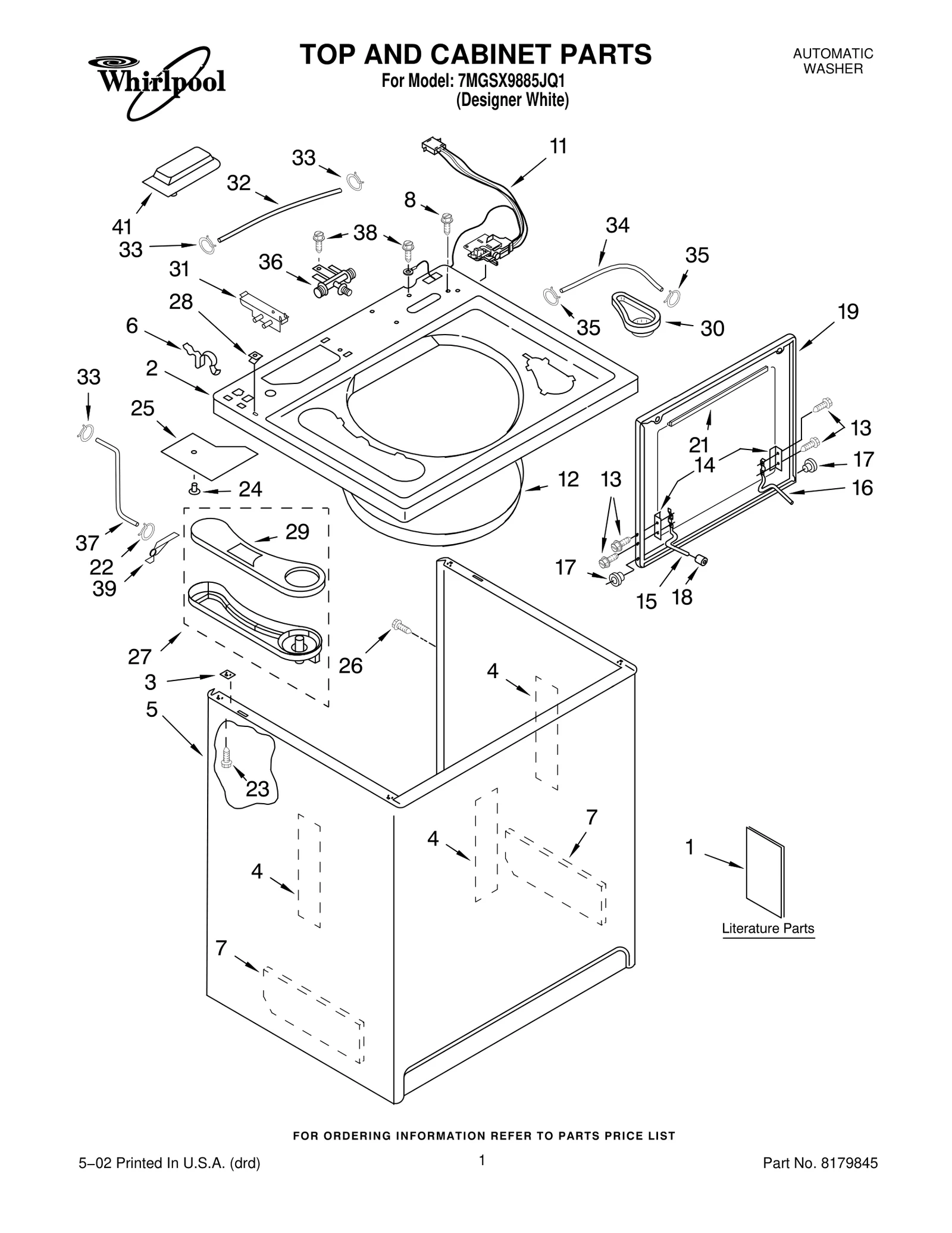 TOP AND CABINET PARTS