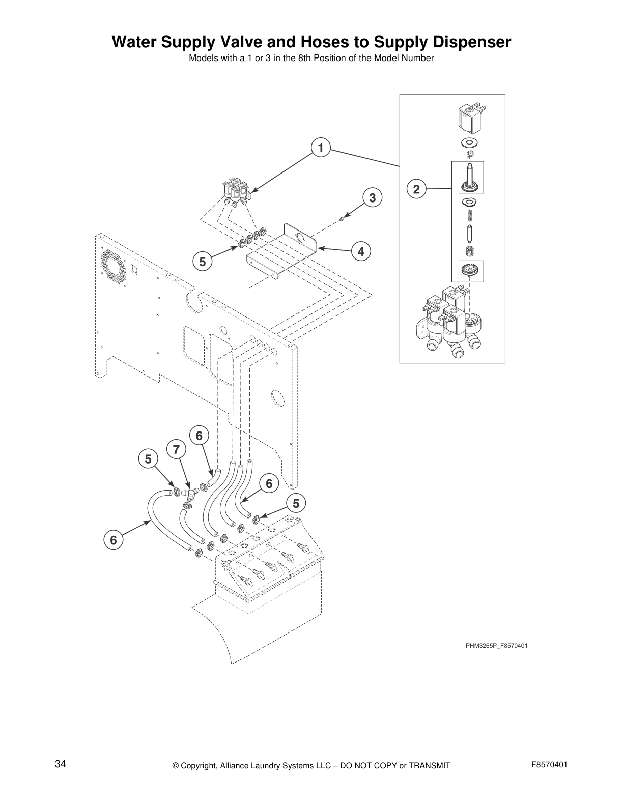 Water Supply Valve and Hoses to Supply Dispenser