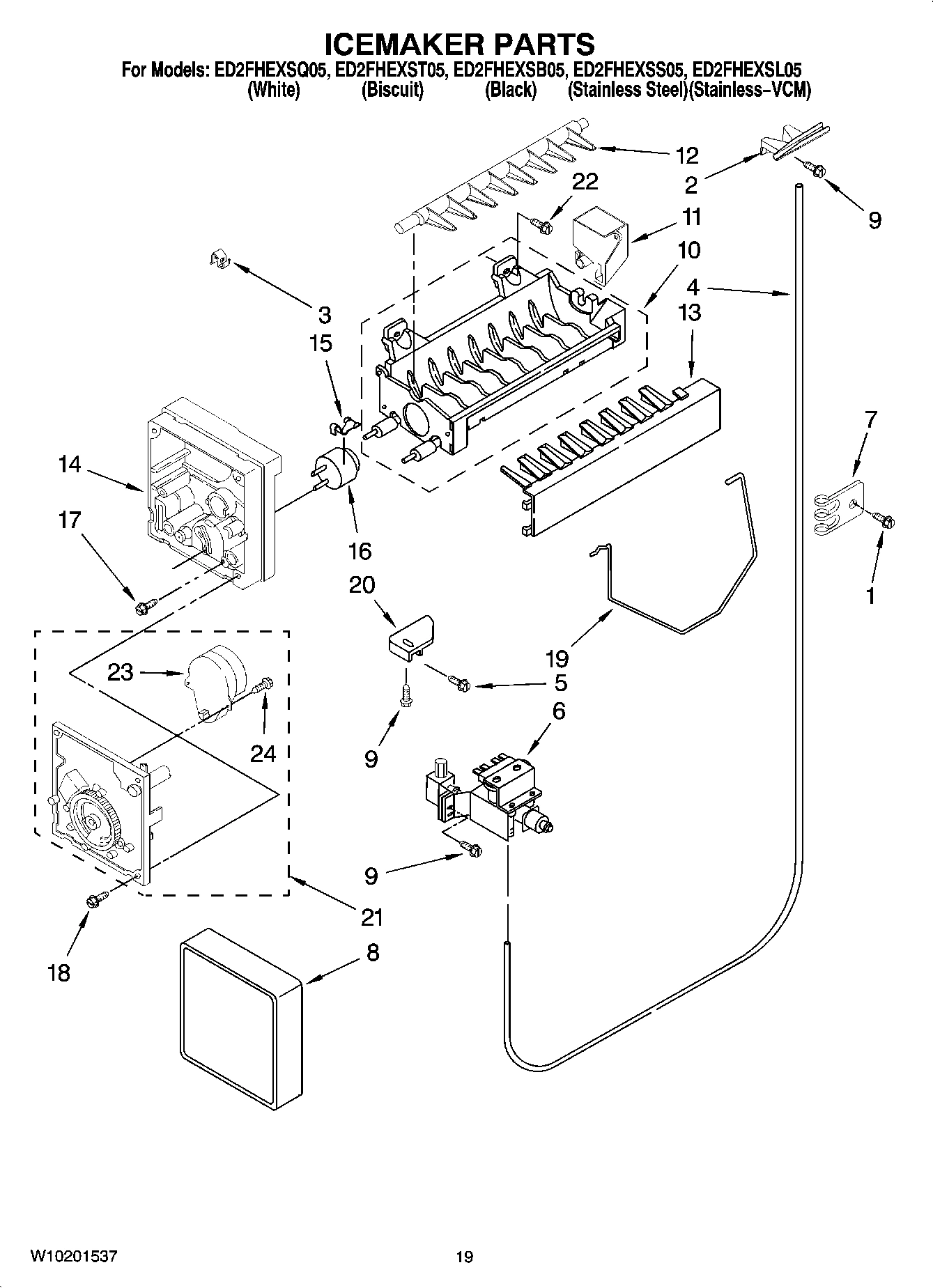 12 - ICEMAKER PARTS, OPTIONAL PARTS (NOT INCLUDED)
