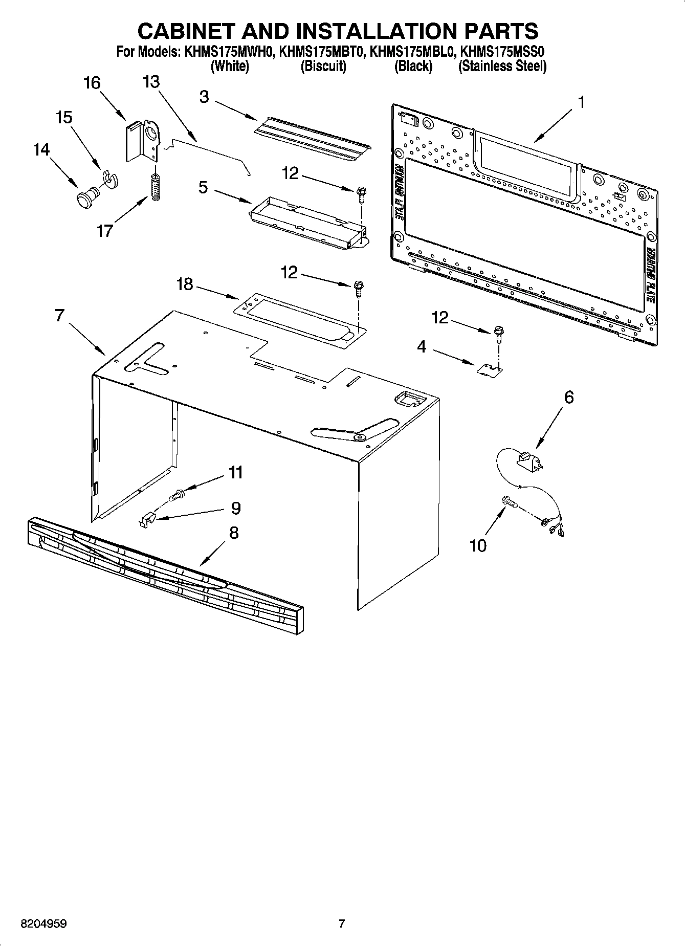 06 - CABINET AND INSTALLATION PARTS