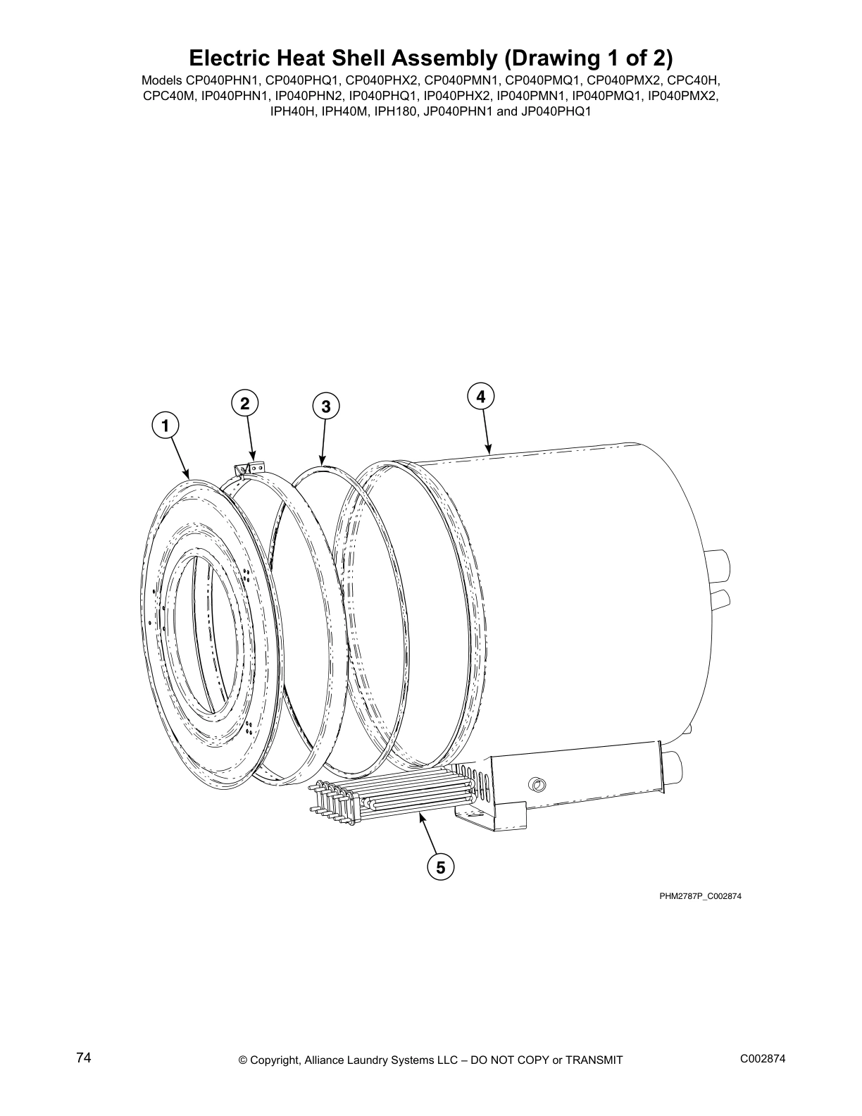 Electric Heat Shell Assembly (Drawing 1 of 2)