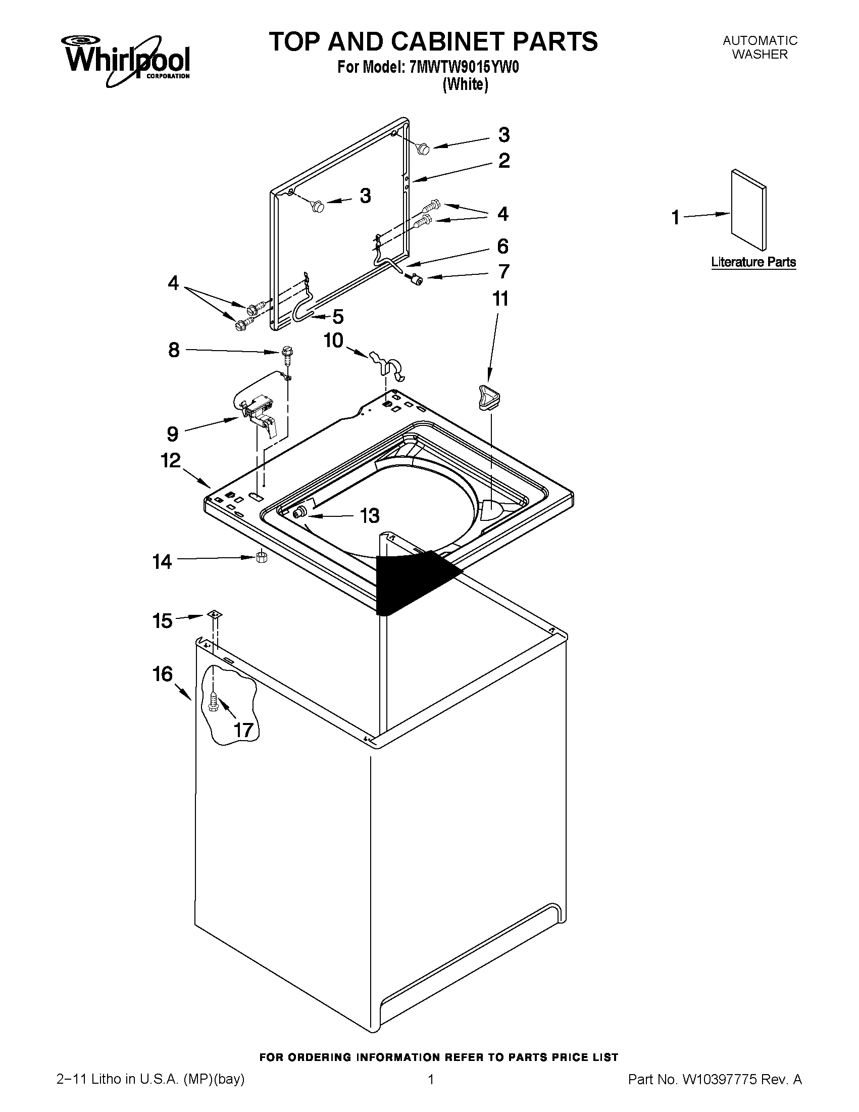 01 - TOP AND CABINET PARTS