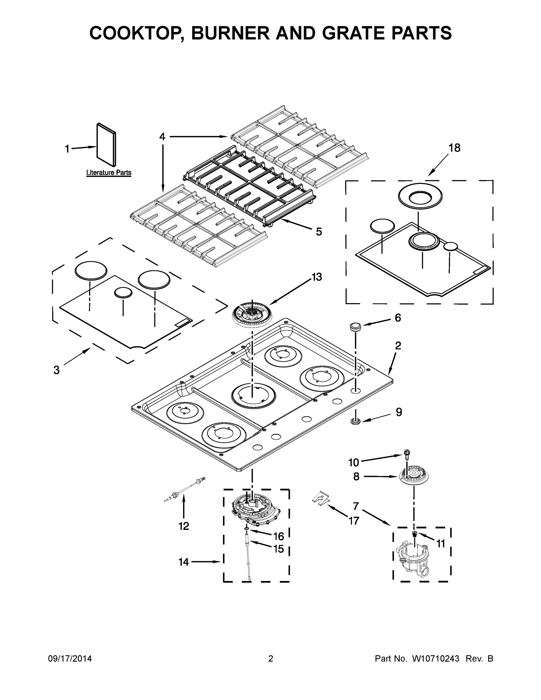 02 - COOKTOP, BURNER AND GRATE PARTS