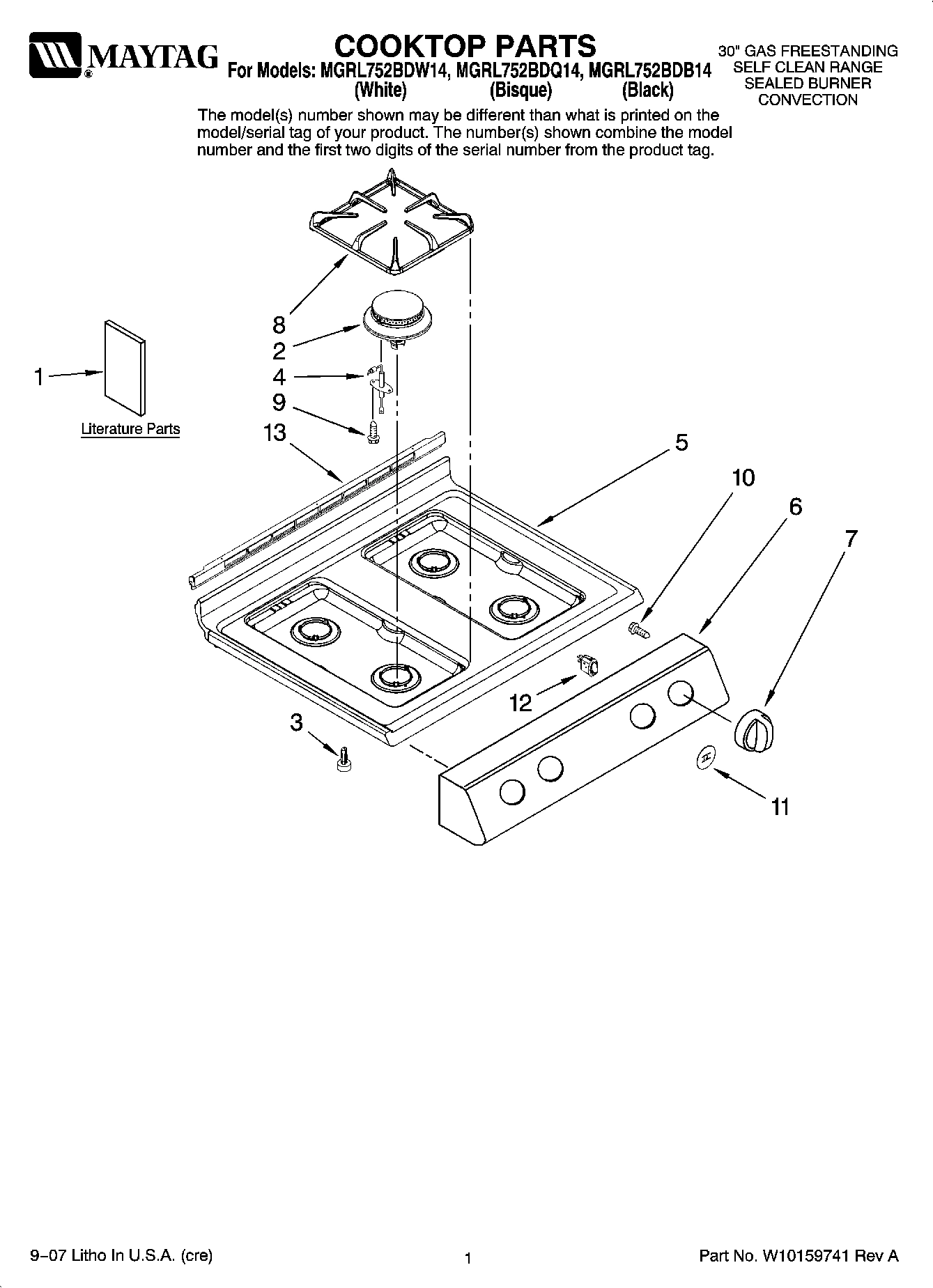 01 - COOKTOP PARTS