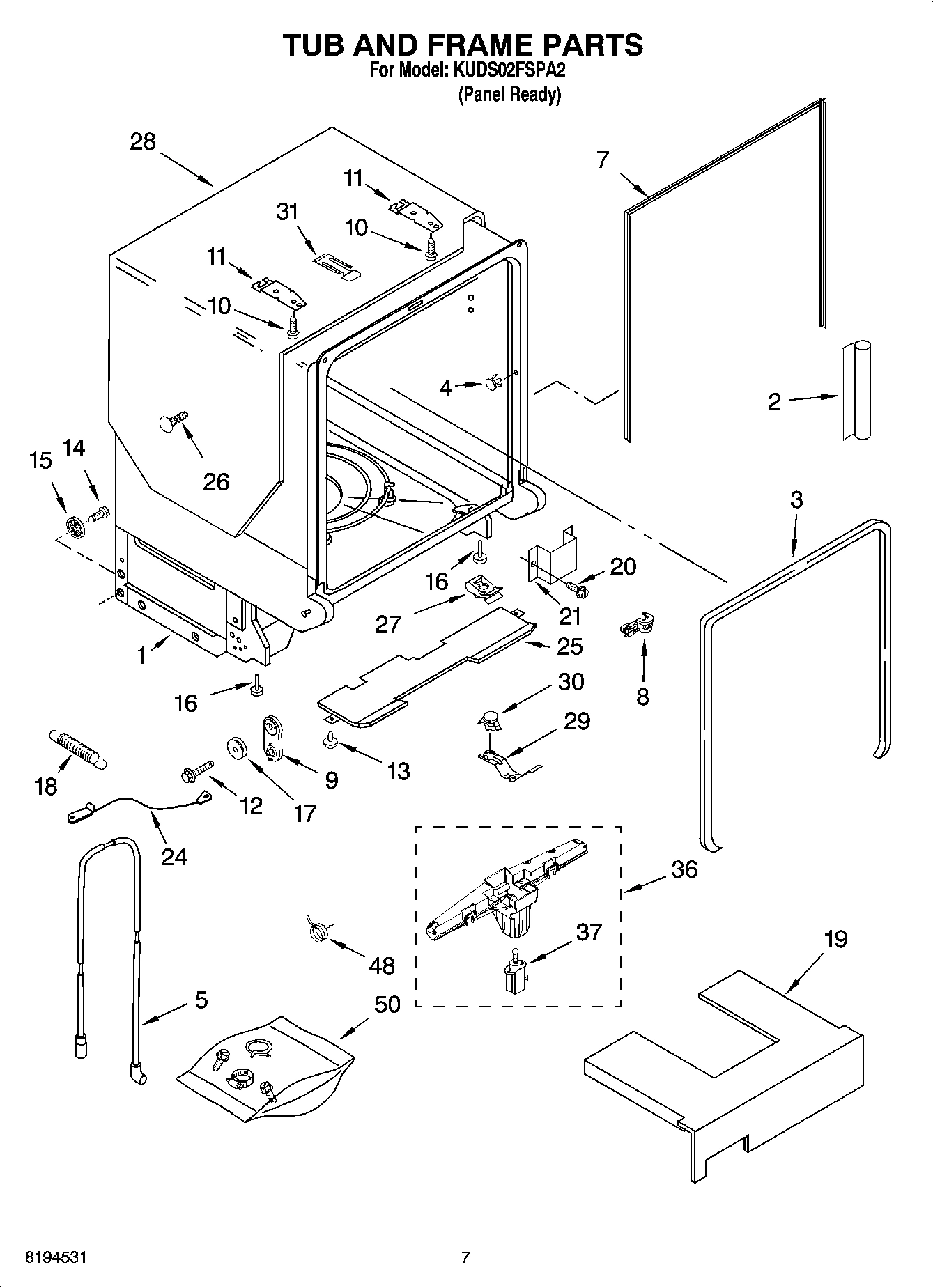 07 - TUB AND FRAME PARTS
