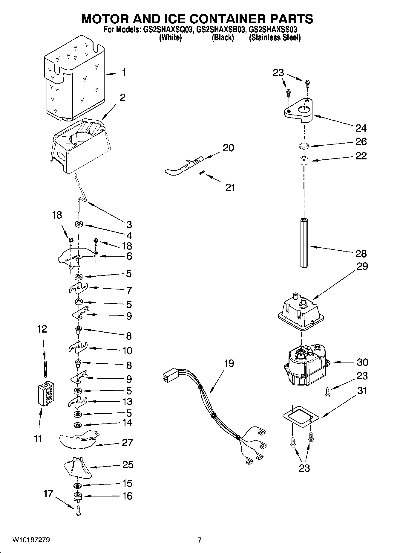 05 - MOTOR AND ICE CONTAINER PARTS