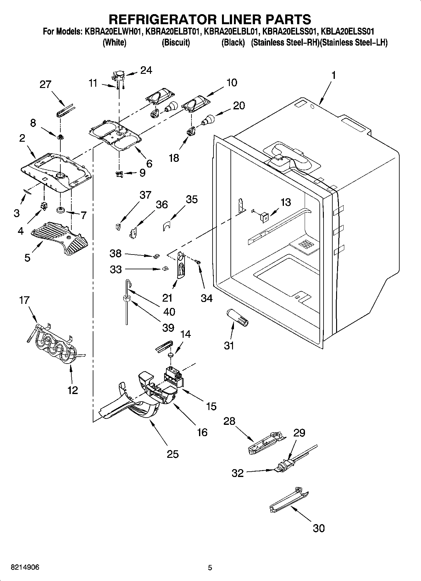 03 - REFRIGERATOR LINER PARTS