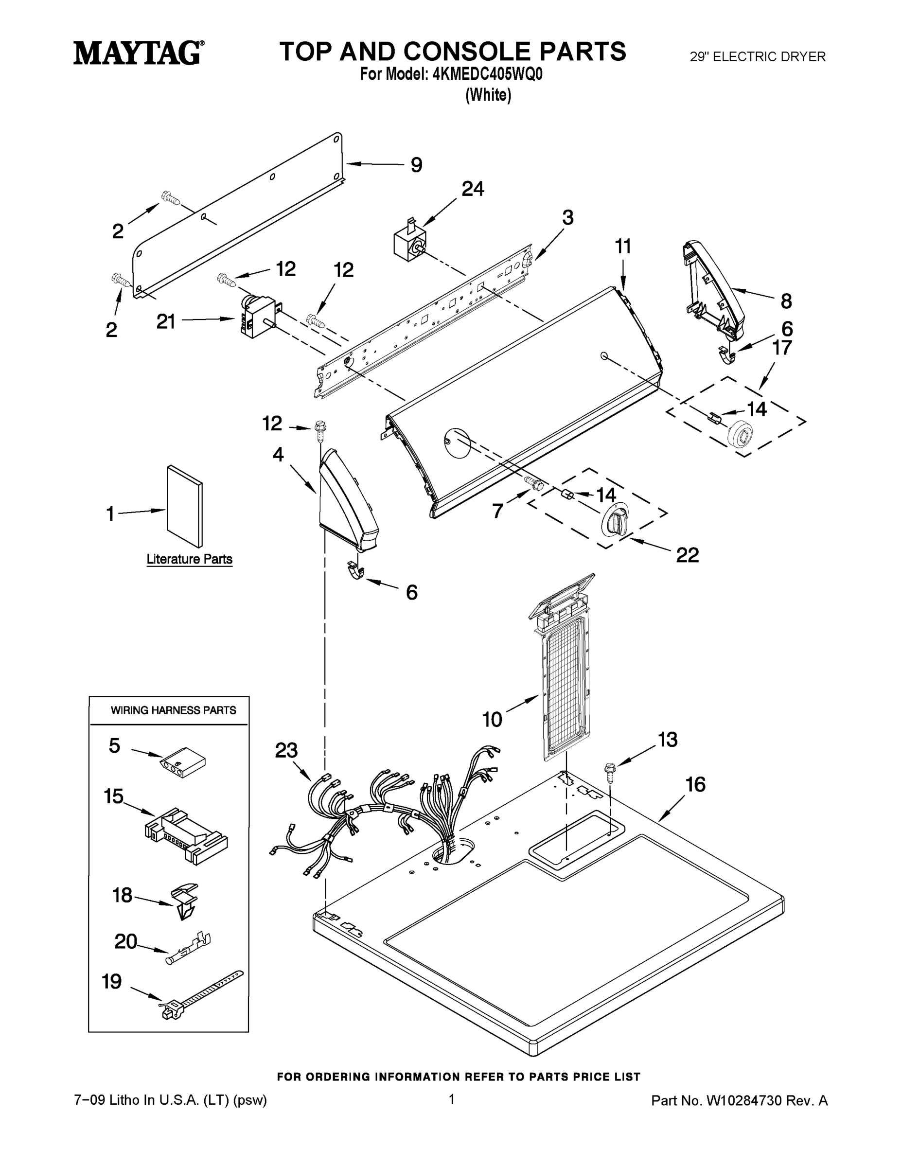 01 - TOP AND CONSOLE PARTS
