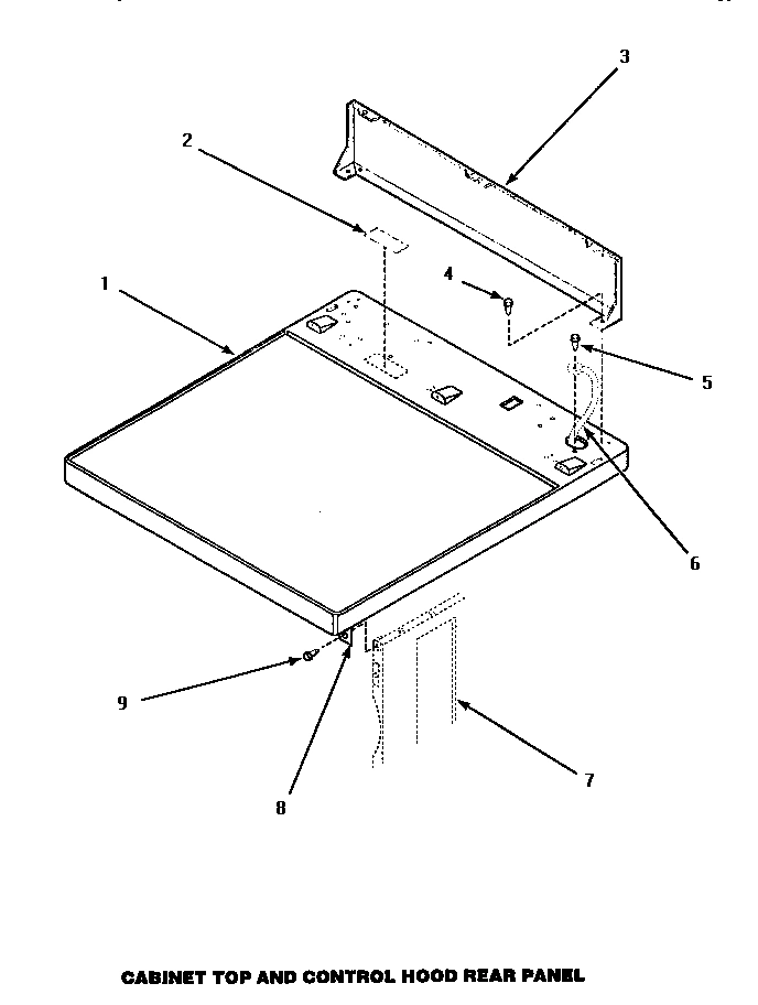 02 - CABINET TOP AND CONTROL HOOD REAR PANEL