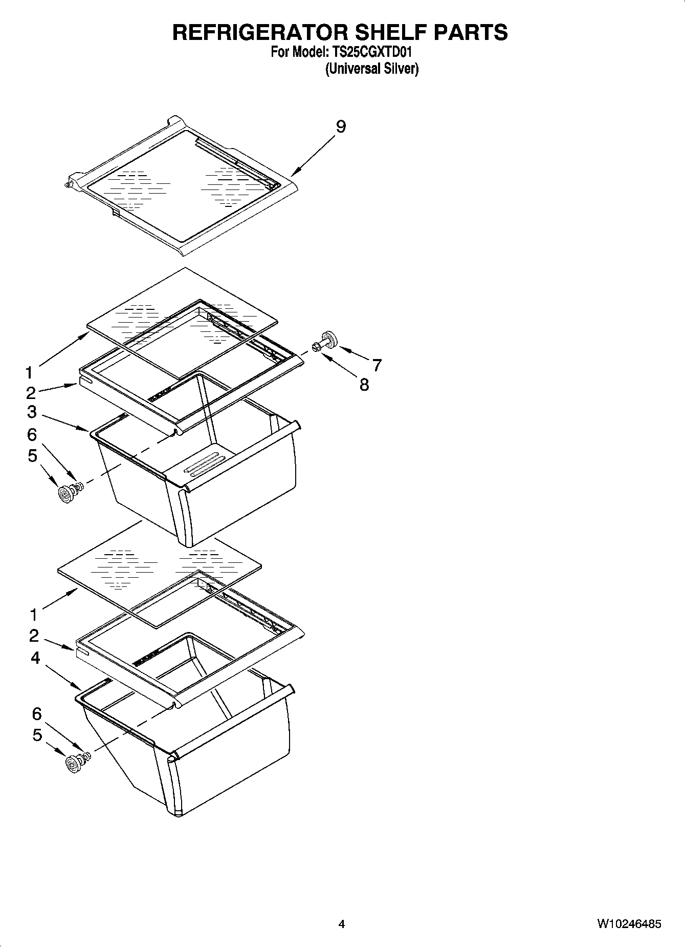 03 - REFRIGERATOR SHELF PARTS