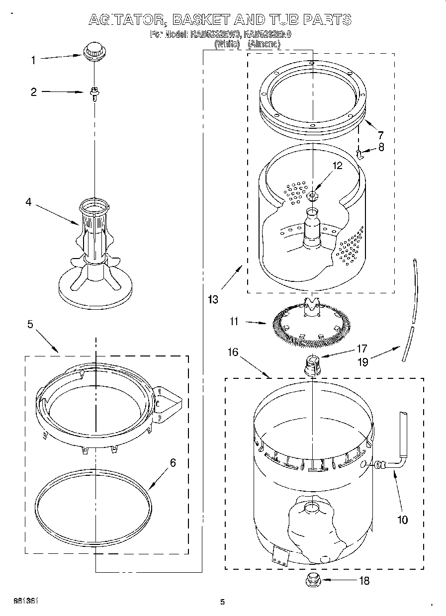 03 - AGITATOR, BASKET AND TUB