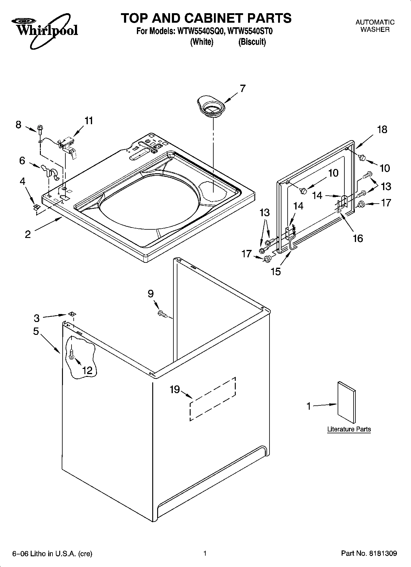 01 - TOP AND CABINET PARTS