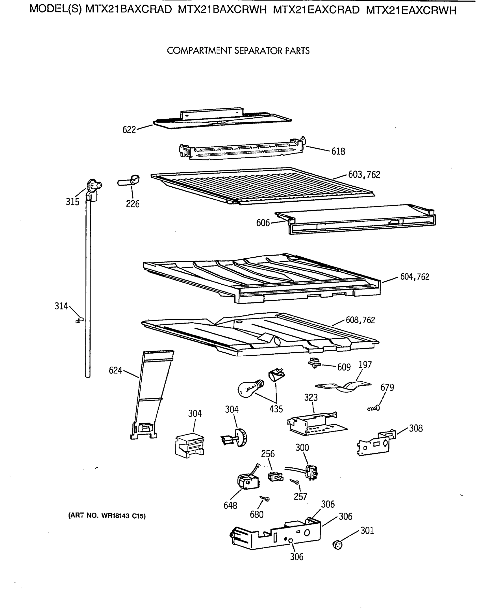 COMPARTMENT SEPARATOR PARTS